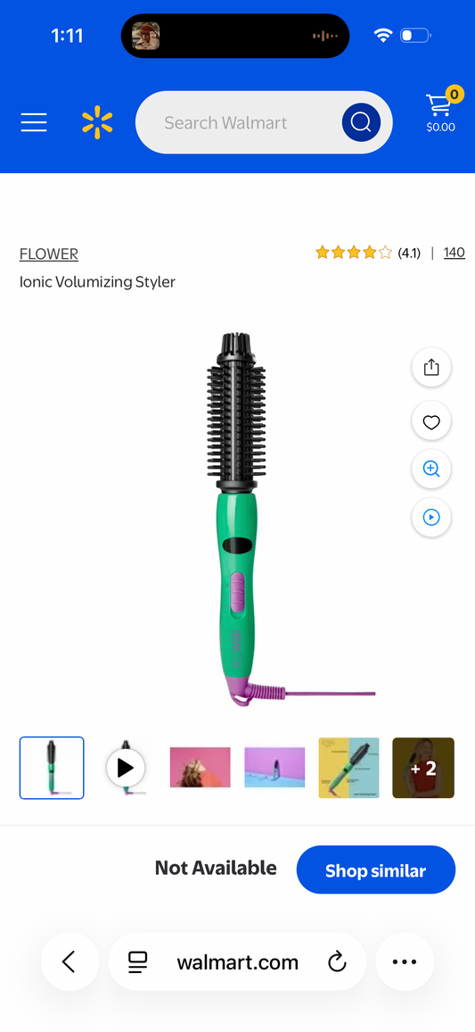 Flower Beauty Ionic Volumizing Styler - Versatile Ceramic Styling Iron - Straightens, Curls, Adds Volume & Shine to Hair - Includes 2 Heat Settings