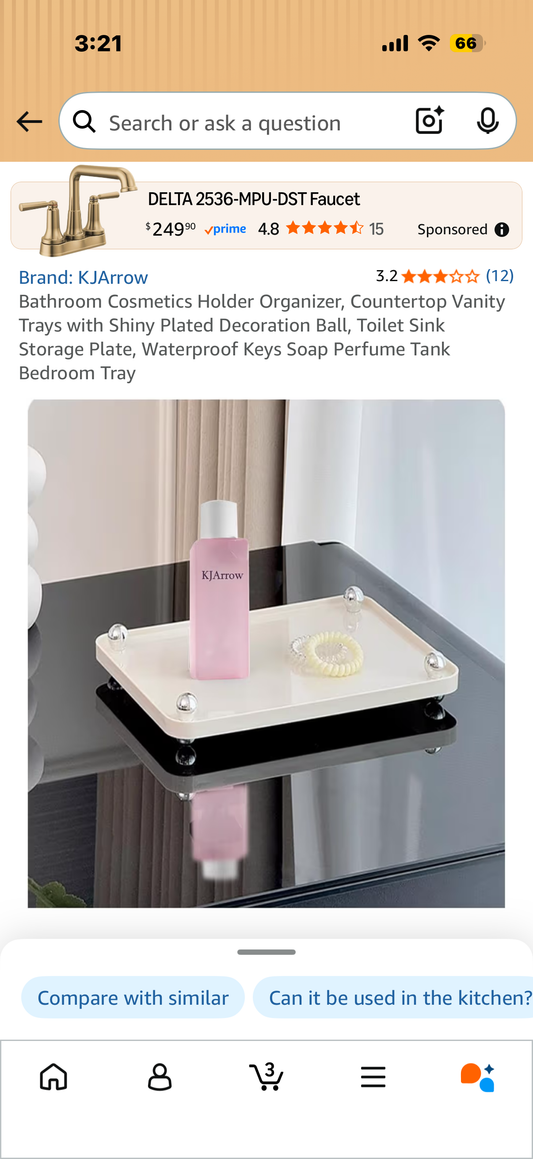 Bathroom Cosmetics Holder Organizer, Countertop Vanity Trays with Shiny Plated Decoration Ball, Toilet Sink Storage Plate, Waterproof Keys Soap Perfume Tank Bedroom Tray