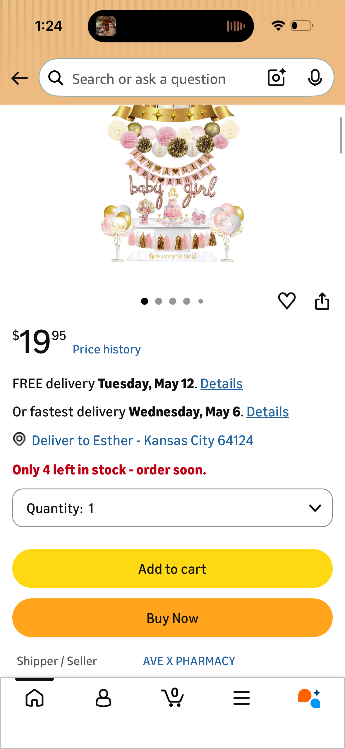 Baby Shower Decorations For Girl | Premium | 75 Pcs | It* *s A Girl Banner | Baby Girl Foil Balloons | Flower Pom Poms, Paper Lanterns, Honeycomb Balls, Tassels (Pink, Gold, White) | Confetti & Latex