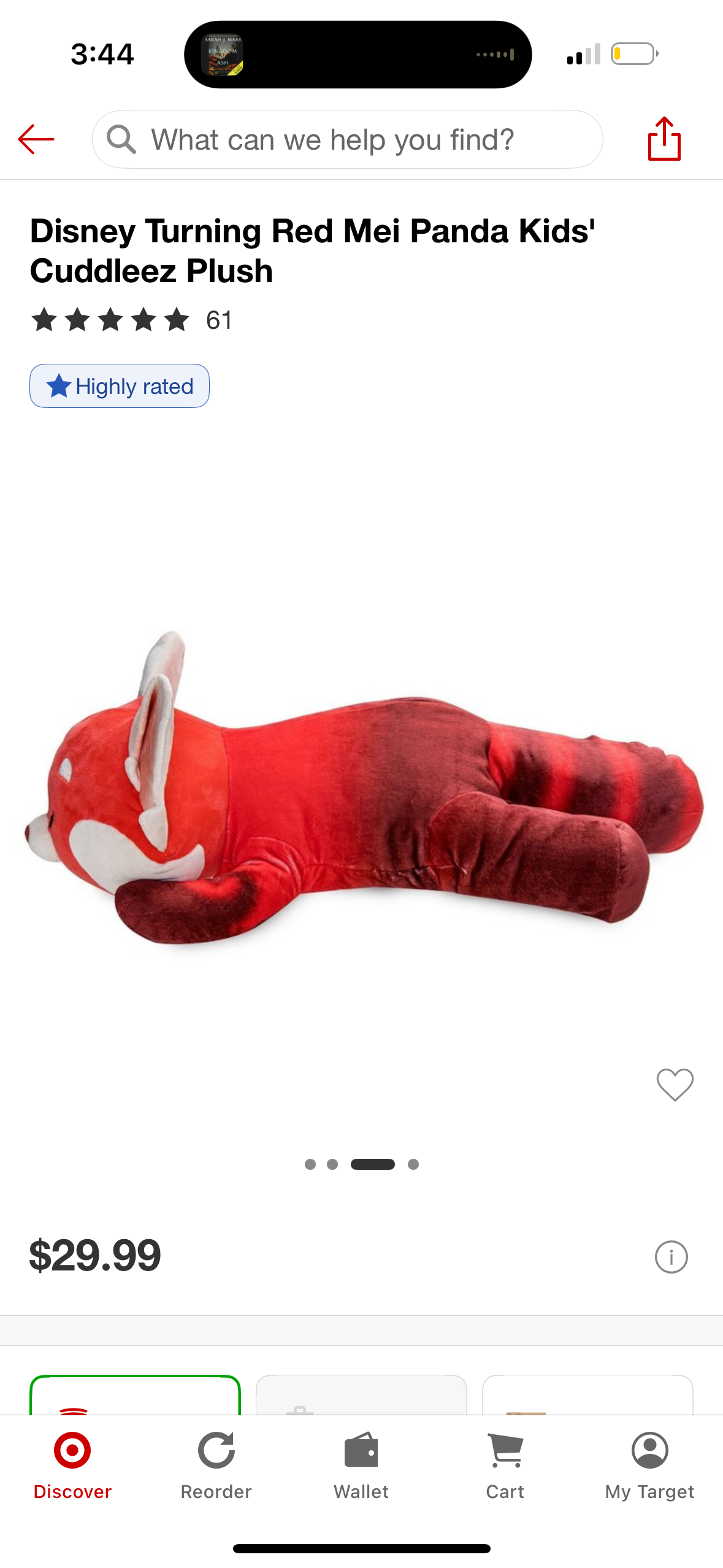 Disney Turning Red Mei Panda Kids' Cuddleez Plush