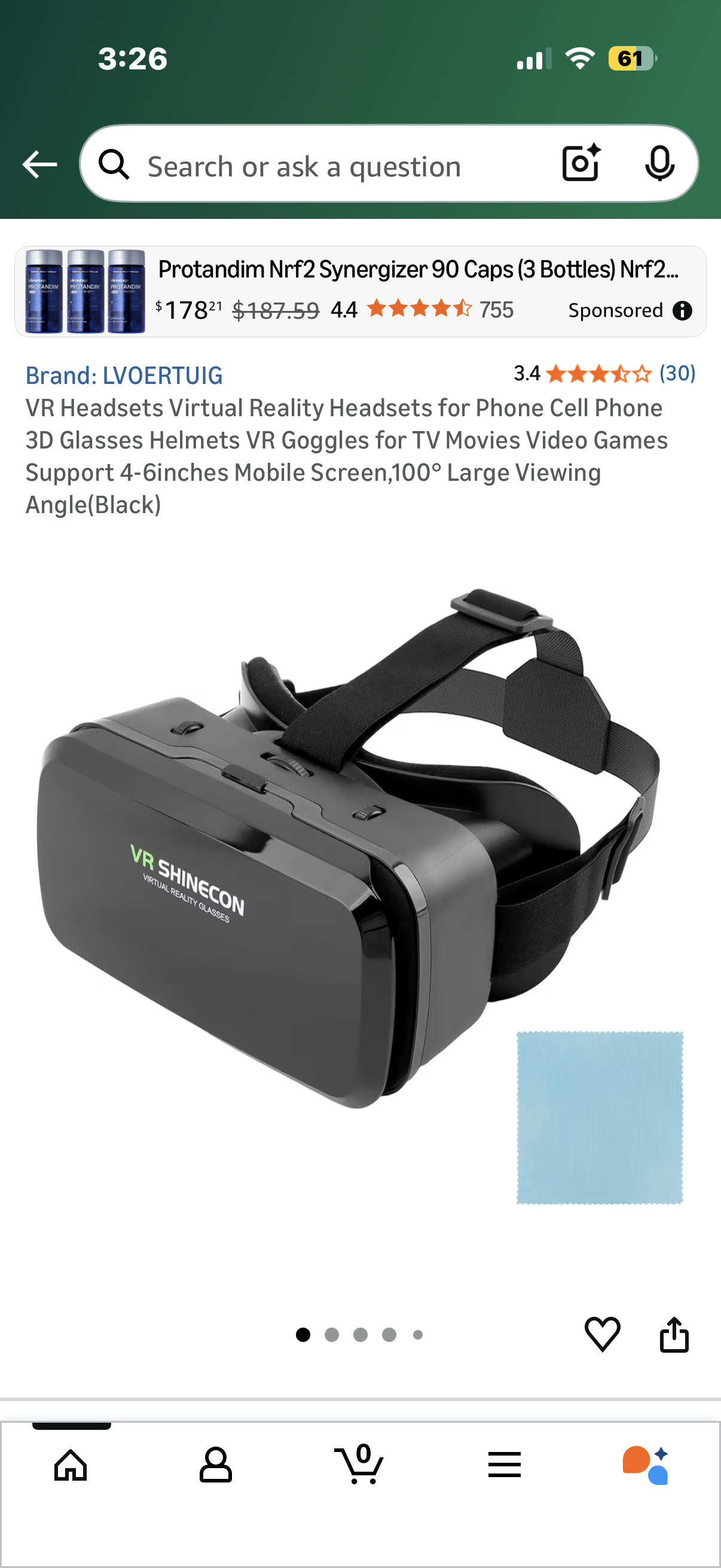 VR Headsets Virtual Reality Headsets for Phone Cell Phone 3D Glasses Helmets VR Goggles for TV Movies Video Games Support 4-6inches Mobile Screen,100° Large Viewing Angle