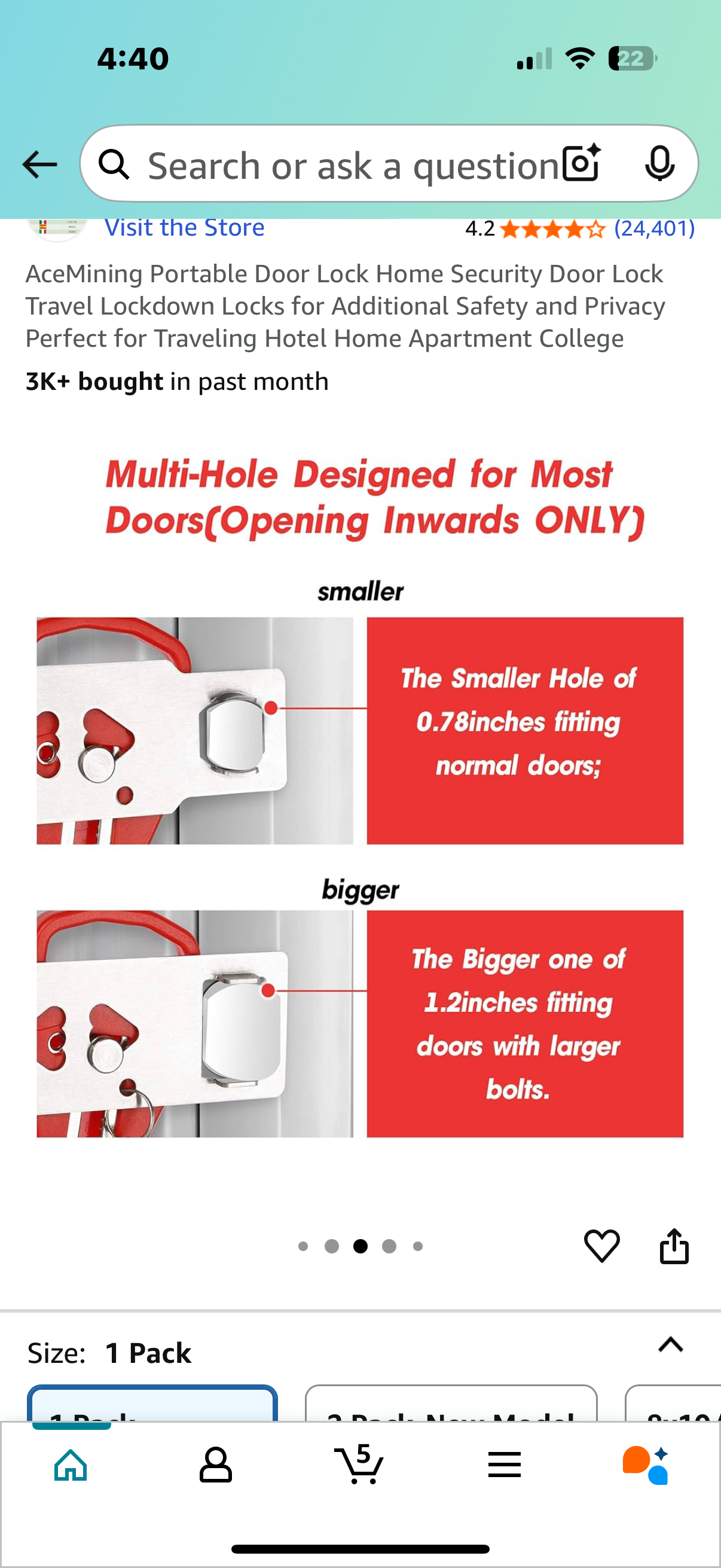 AceMining Portable Door Lock Home Security Door Lock Travel Lockdown Locks for Additional Safety and Privacy Perfect for Traveling Hotel Home Apartment College