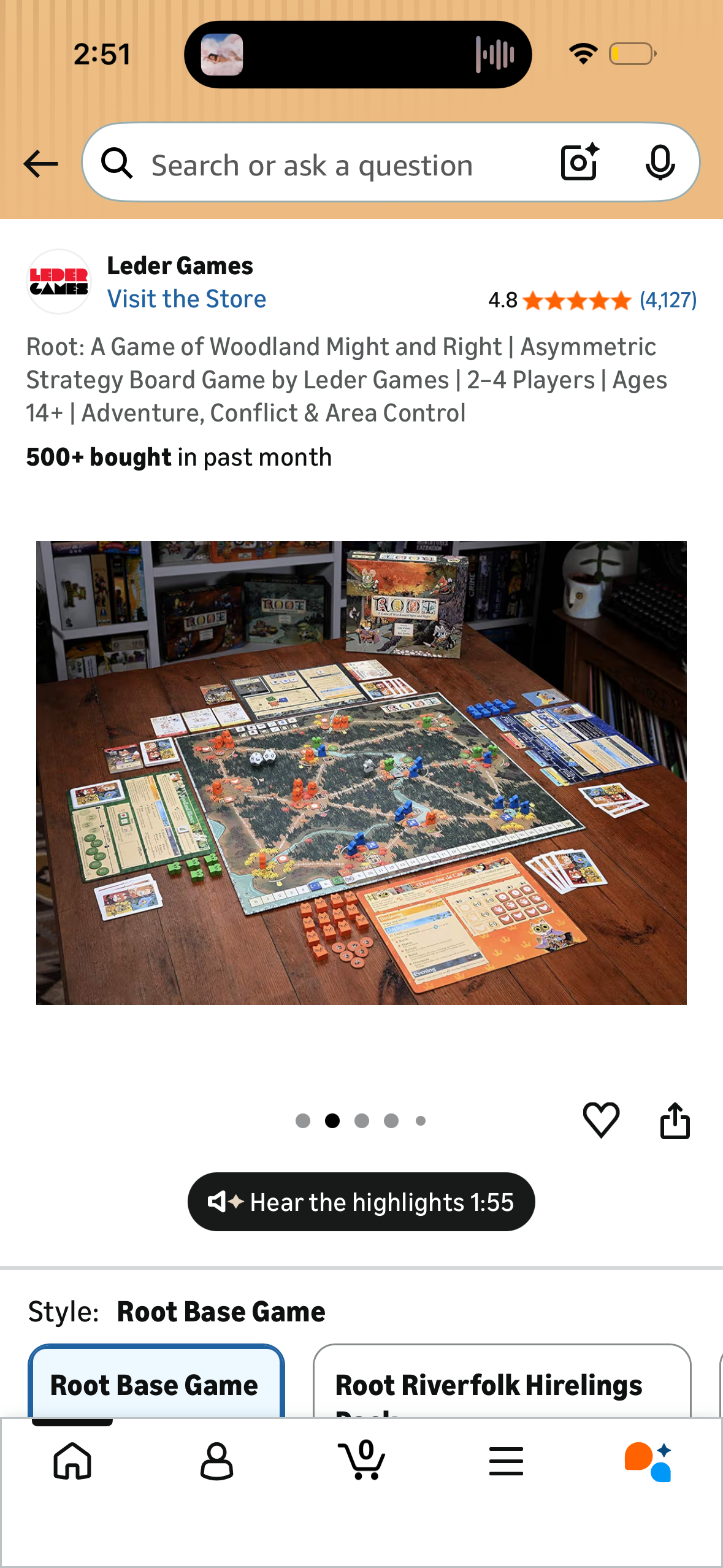 Root: A Game of Woodland Might and Right | Asymmetric Strategy Board Game by Leder Games | 2–4 Players | Ages 14+ | Adventure, Conflict & Area Control