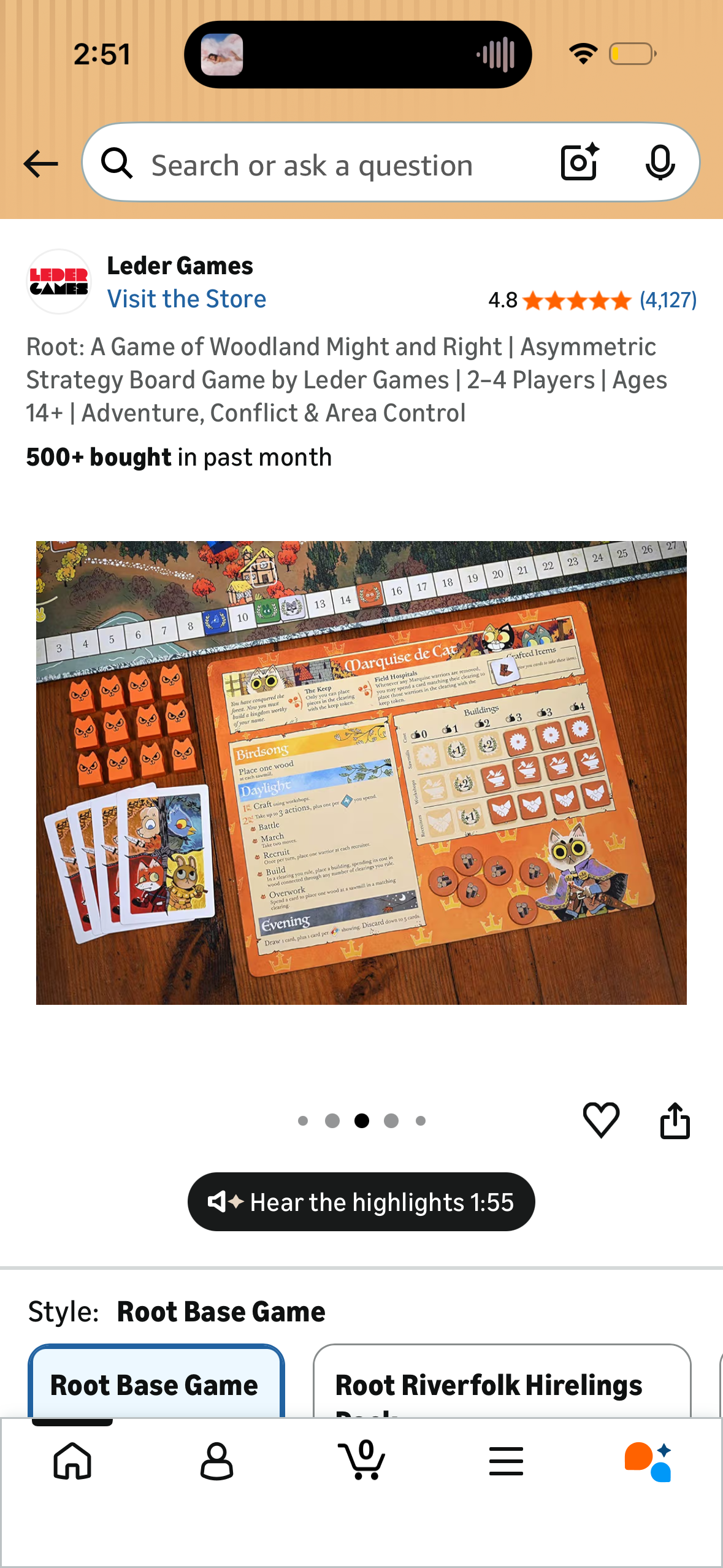 Root: A Game of Woodland Might and Right | Asymmetric Strategy Board Game by Leder Games | 2–4 Players | Ages 14+ | Adventure, Conflict & Area Control