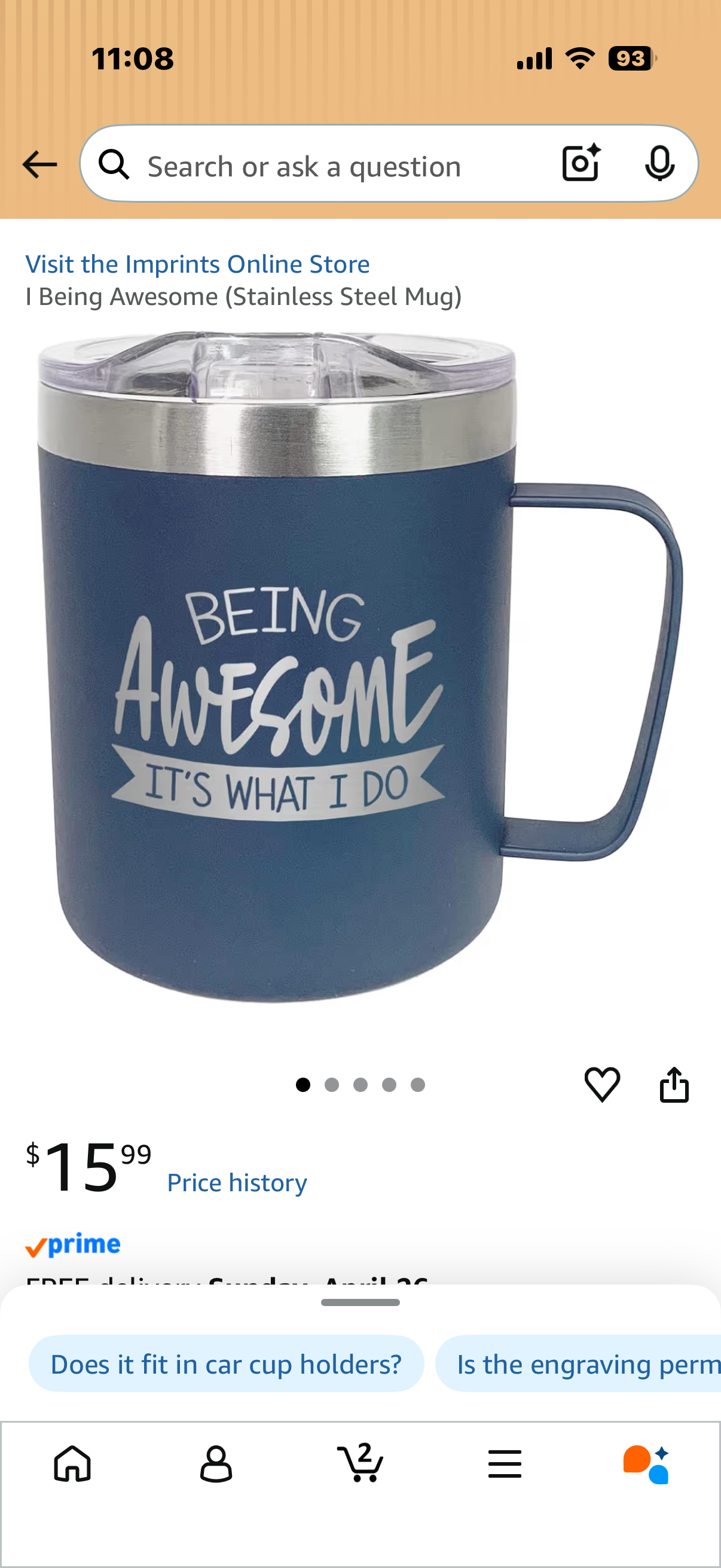 I Being Awesome (Stainless Steel Mug