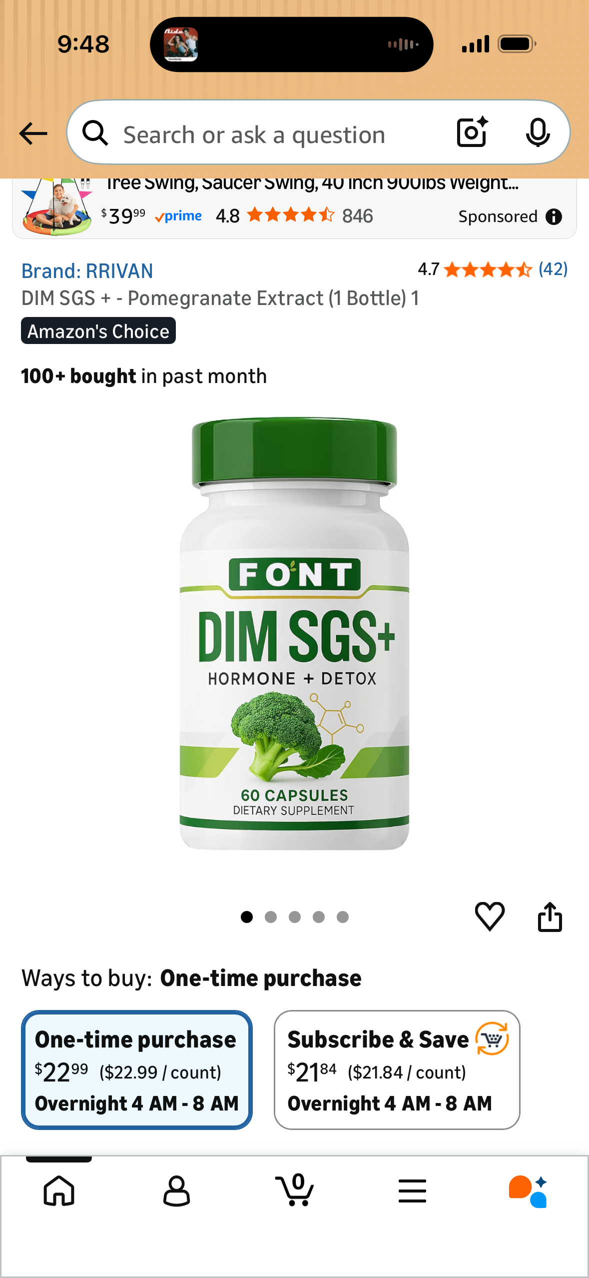 DIM SGS + - Pomegranate Extract (1 Bottle) Expires 11/06/2027