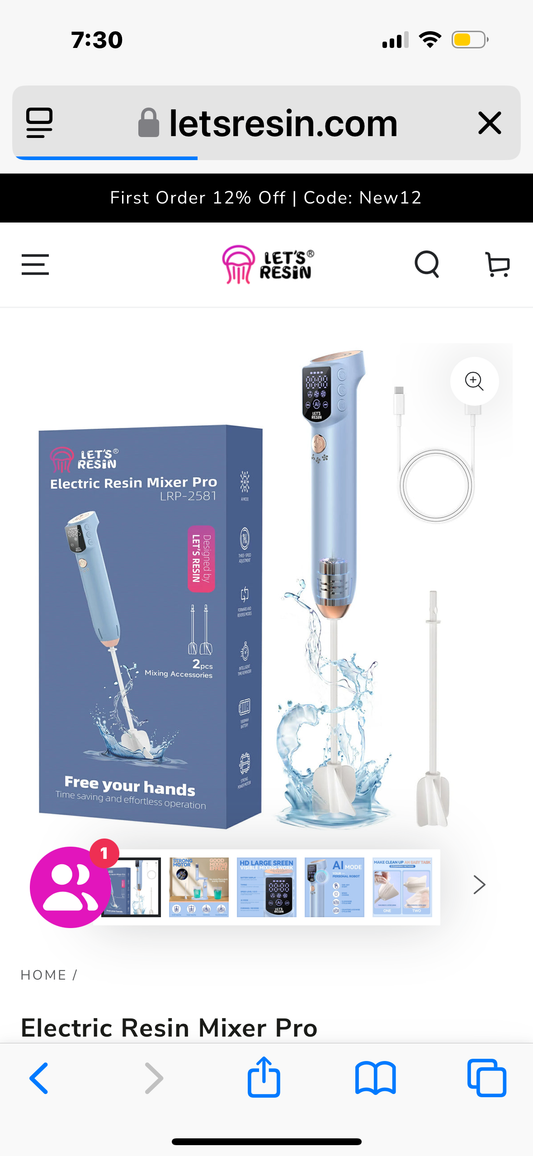 LET’S Resin Upgraded Resin Mixer Master,3 Speeds Control Epoxy Mixer with AI Mode&HD Large Screen,Intelligent Resin Mixer Electric and Stand for Epoxy Resin,Resin Molds, Soap Making (2 Sizes Paddles)
