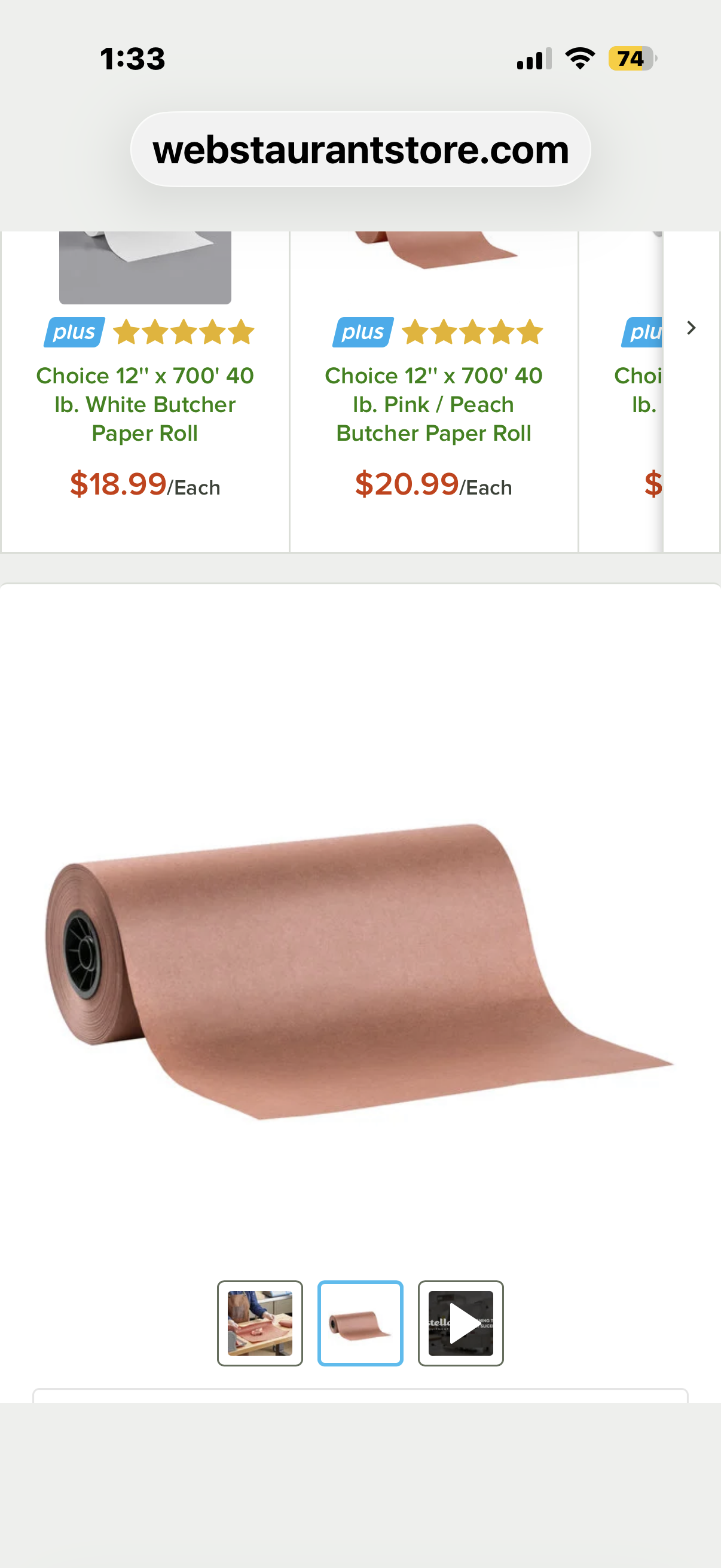 Levco Supply Pink Butcher Paper Roll – 18-inch x 175feet Butcher Paper for Smoking Meat – Food-Grade Wrapping Paper Roll for Cooking, Barbecue, Storing, Arts and Crafts – Made in the USA