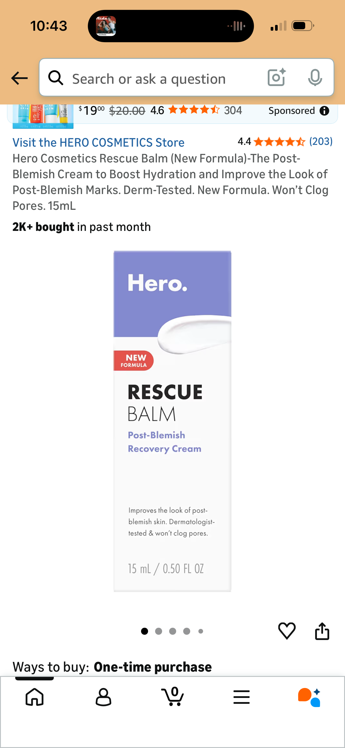 Hero Cosmetics Rescue Balm (New Formula)-The Post-Blemish Cream to Boost Hydration and Improve the Look of Post-Blemish Marks. Derm-Tested. New Formula. Won’t Clog Pores. 15mL