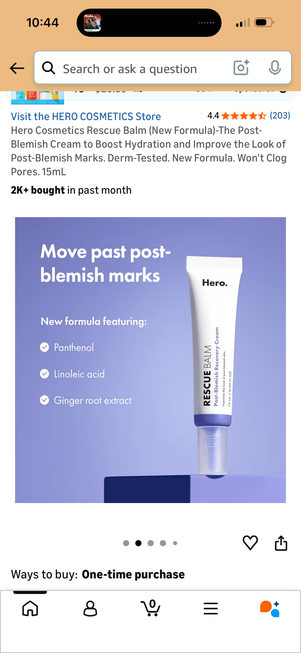Hero Cosmetics Rescue Balm (New Formula)-The Post-Blemish Cream to Boost Hydration and Improve the Look of Post-Blemish Marks. Derm-Tested. New Formula. Won’t Clog Pores. 15mL