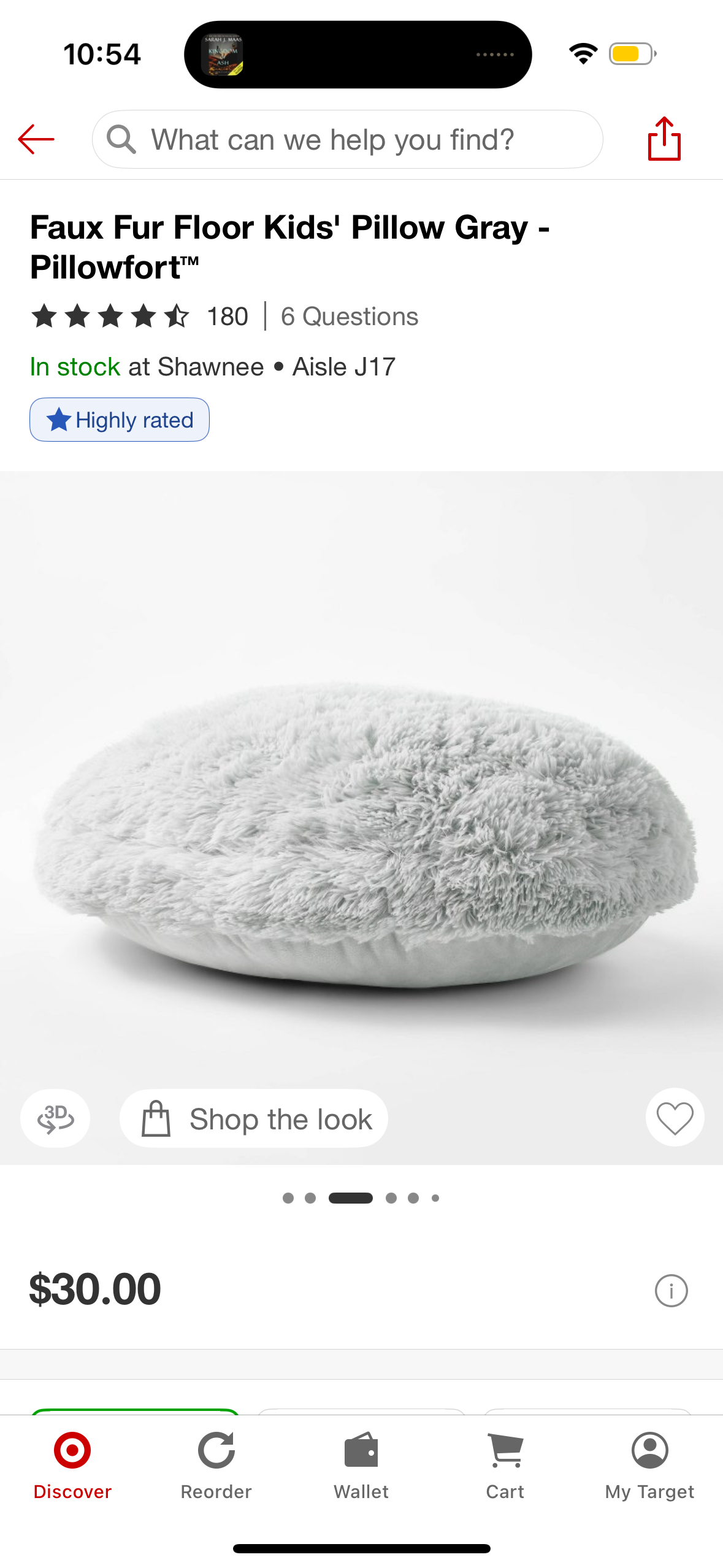 Faux Fur Floor Kids' Pillow Gray - Pillowfort™