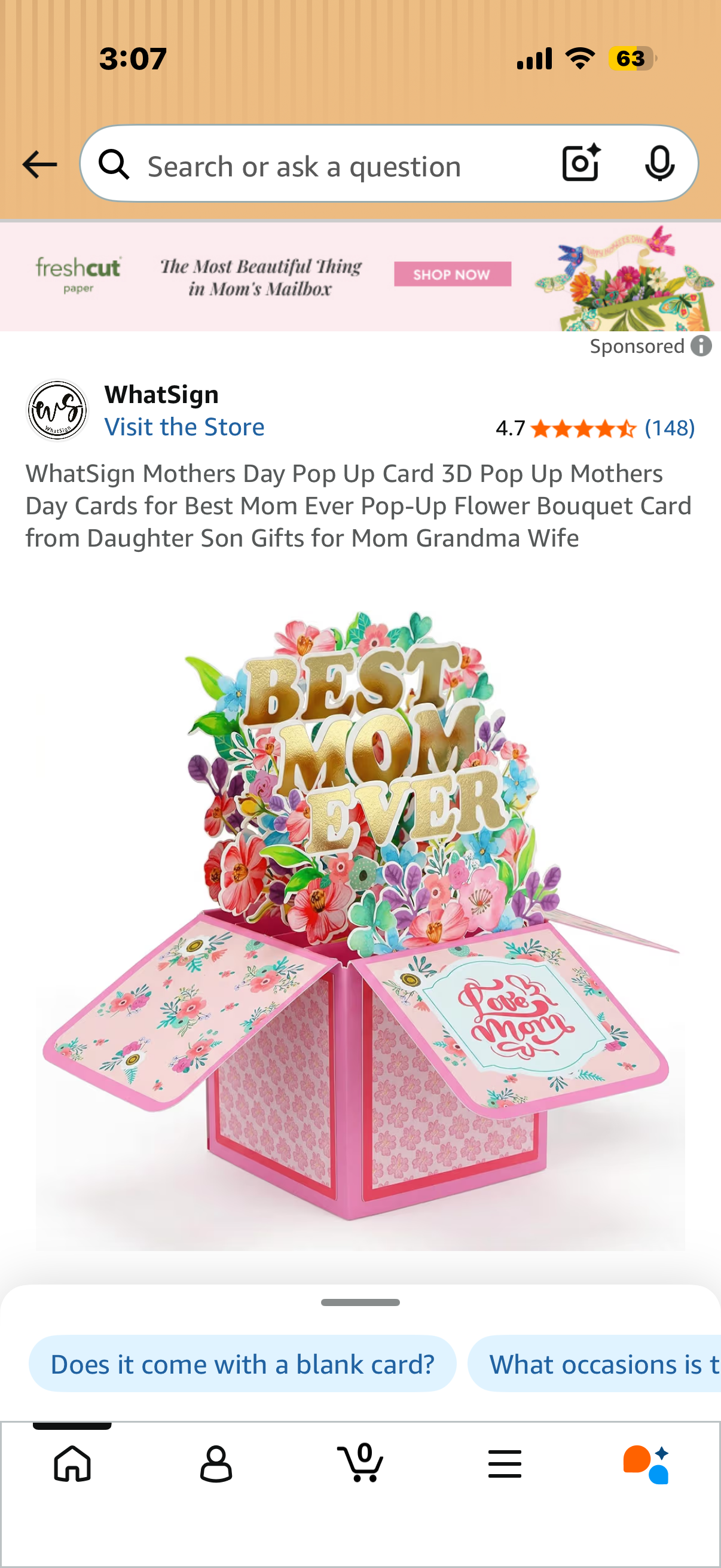 Mothers Day Pop Up Card 3D Pop Up Mothers Day Cards for Best Mom Ever Pop-Up Flower Bouquet Card from Daughter Son Gifts for Mom Grandma Wife