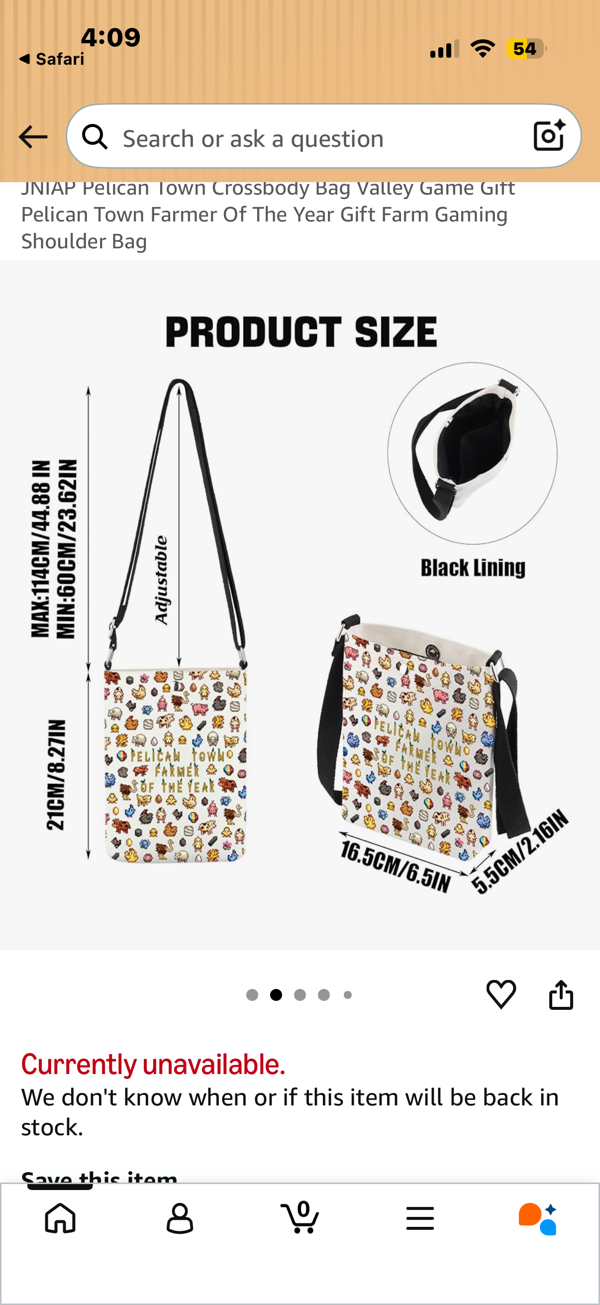 JNIAP Pelican Town Crossbody Bag Valley Game Gift Pelican Town Farmer Of The Year Gift Farm Gaming Shoulder Bag (THE YEAR Crossbody)