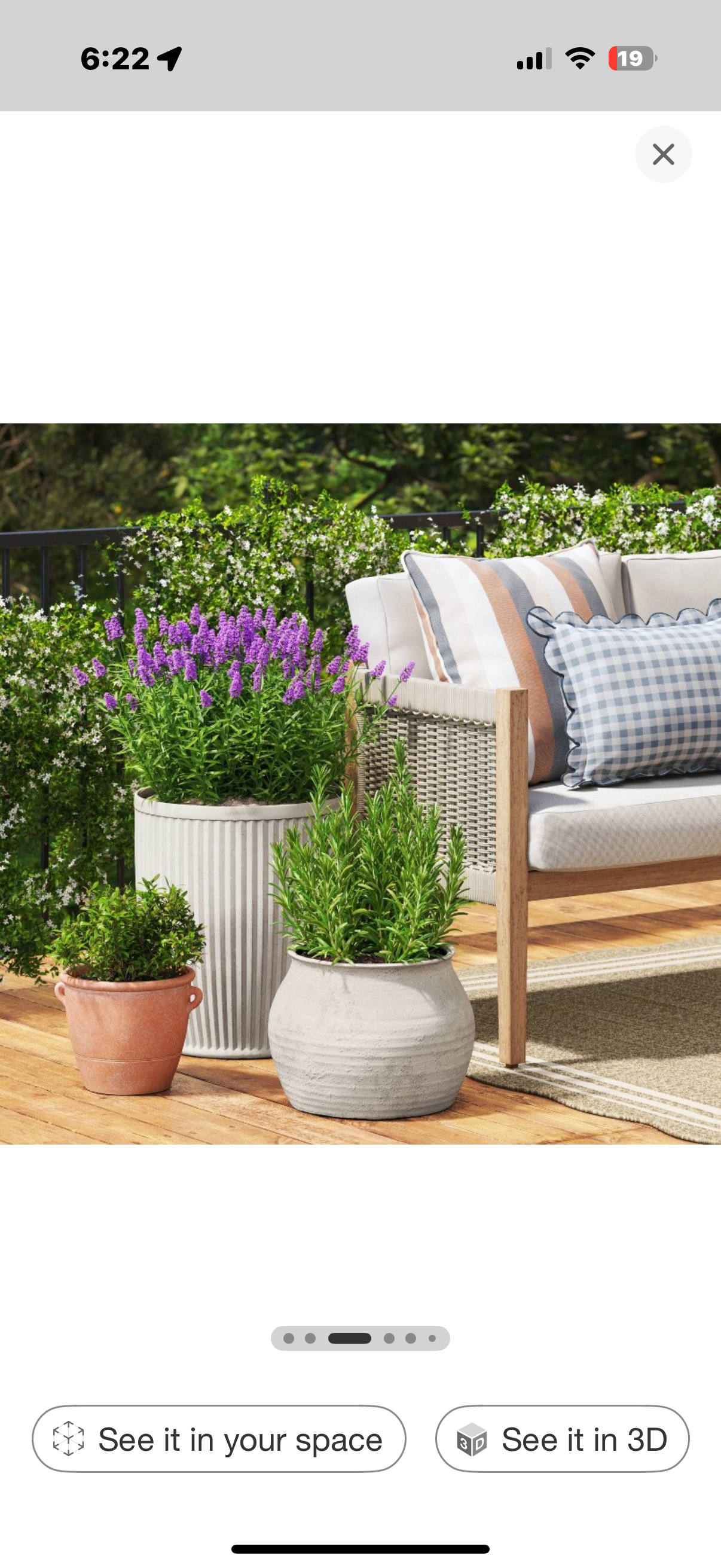 Weathered Ribbed Composite Indoor Outdoor Planter Pot 15"x15"x18" Off-White - Threshold™ designed with Studio McGee