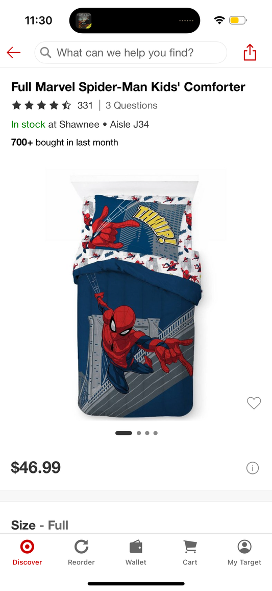 Full Marvel Spider-Man Kids' Comforter