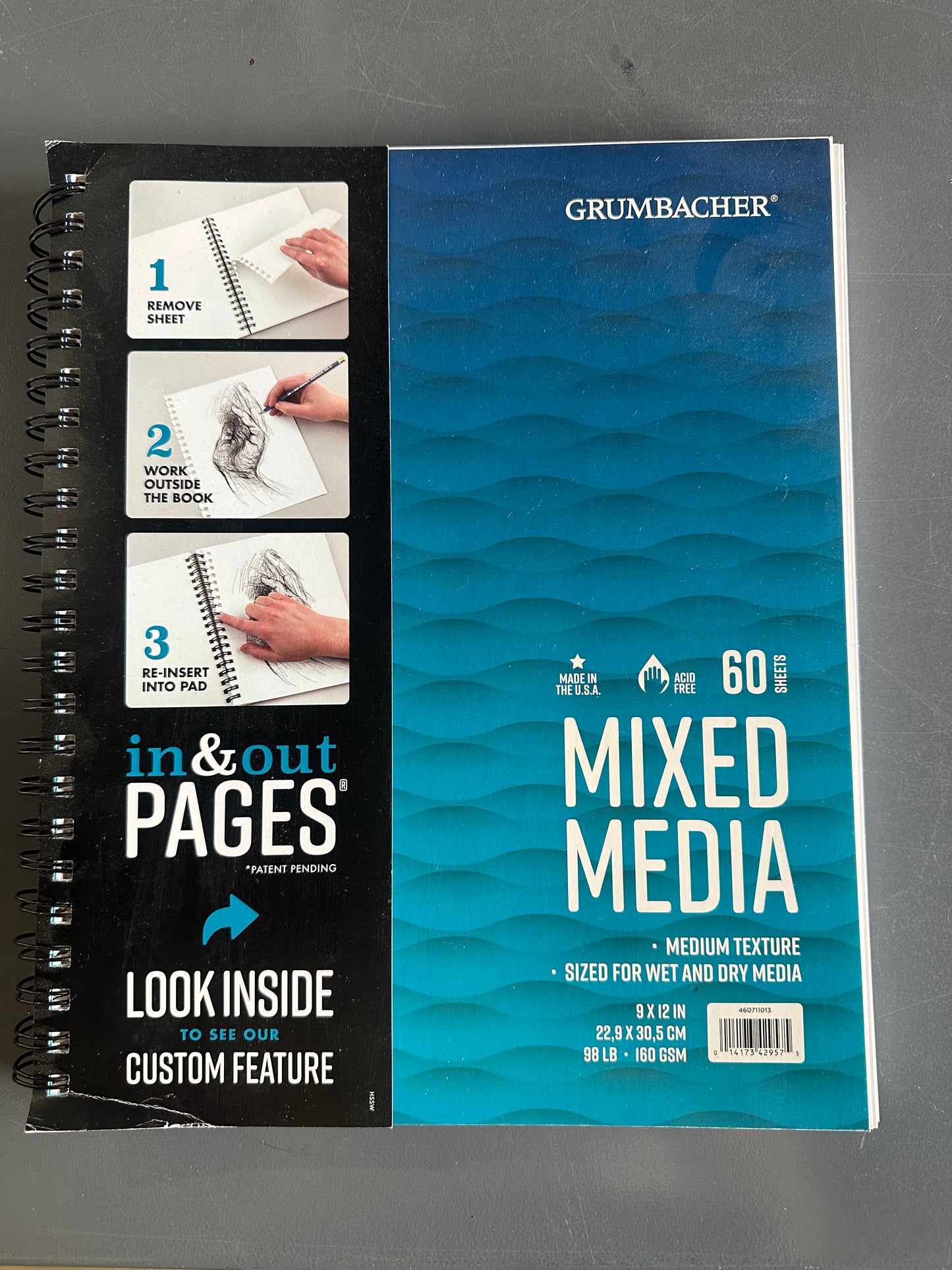 Grumbacher Mixed Media In & Out Pad - 9" × 12", 60 sheets
