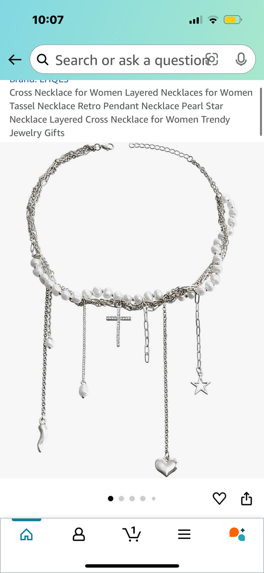 Cross Necklace for Women Layered Necklaces for Women Tassel Necklace Retro Pendant Necklace Pearl Star Necklace Layered Cross Necklace for Women Trendy Jewelry Gifts