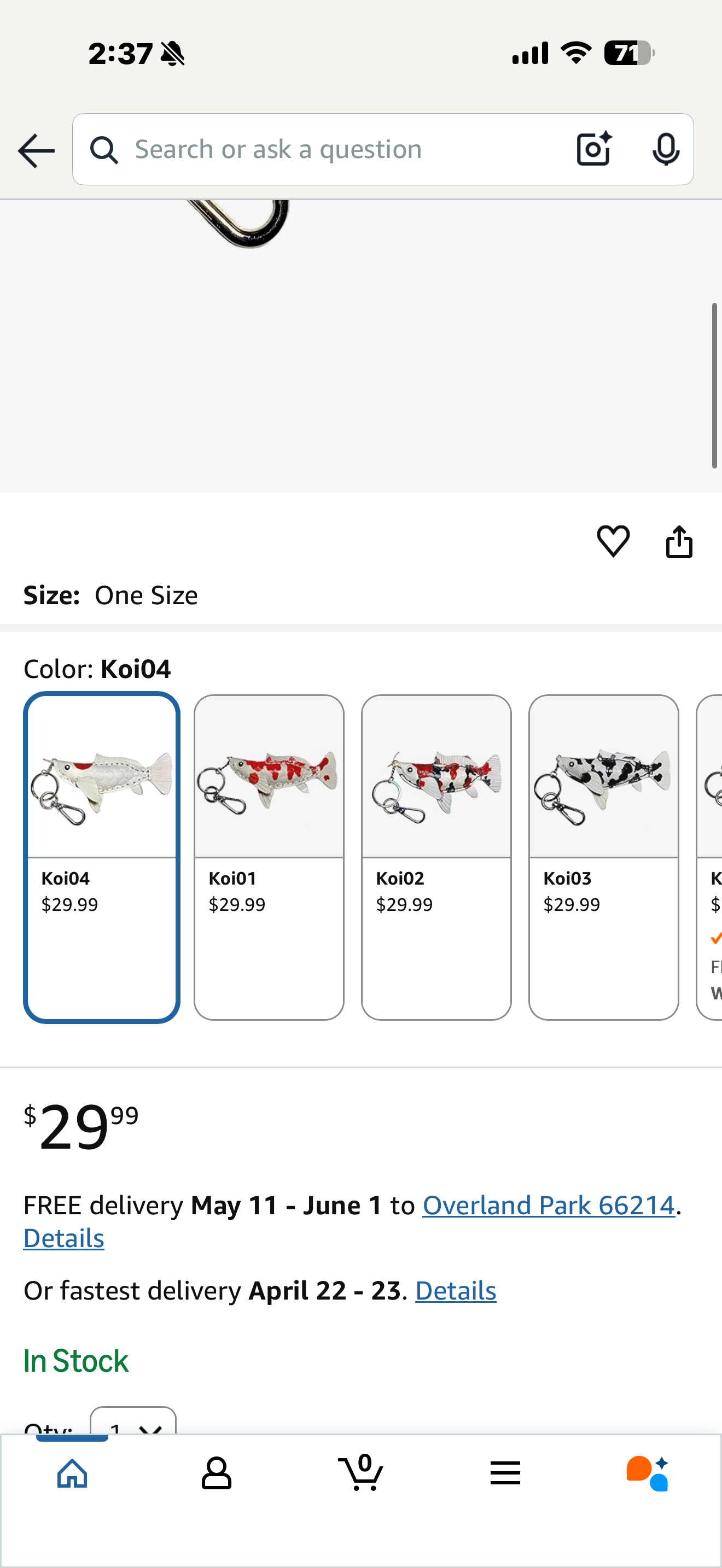 Handmade Koi Genuine Leather Keychain, for both Men and Women