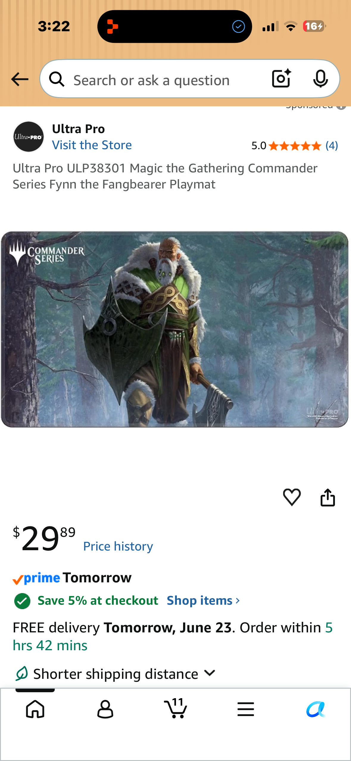 Ultra Pro ULP38301 Magic the Gathering Commander Series Fynn the Fangbearer Playmat