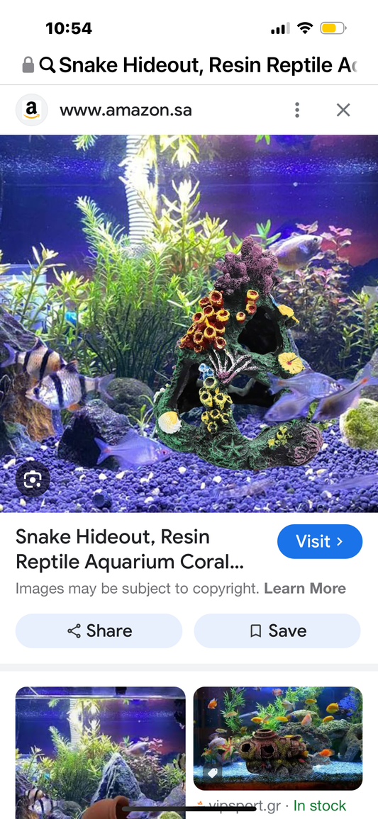Snake Hideout, Resin Reptile Aquarium Coral Aquarium Reef Decoration, Tank Terrarium Mountain Cave Aquarium Accessories, Reptile Hides and Caves for Betta Fish Bearded Dragon Ball Python Leopard Gecko