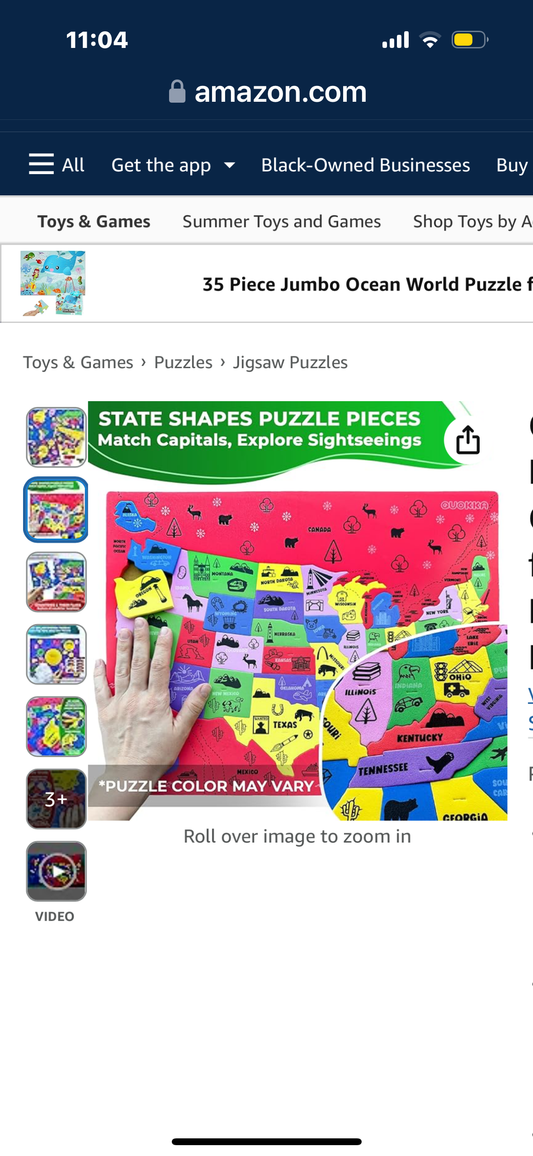 QUOKKA Set of 3 Foam Puzzles for Toddlers Ages 4-6 - Geography Educational Games for Kids 5-7 Years Old