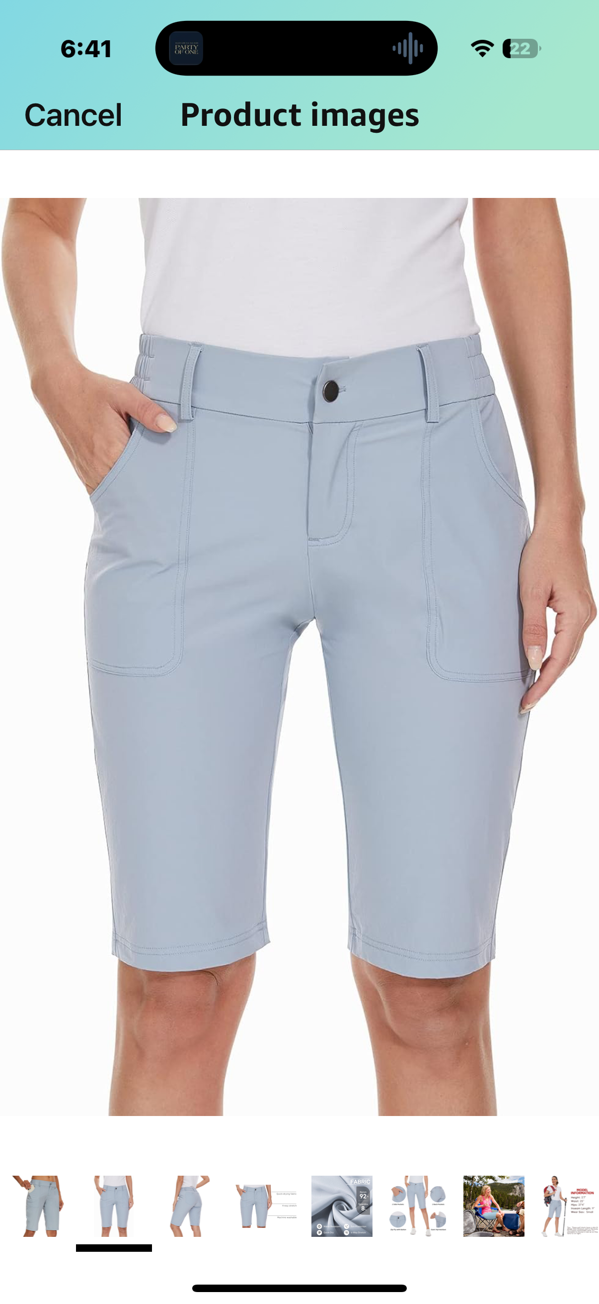 Womens Shorts 9'' Bermuda Knee Length Golf Shorts Stretch Quick Dry with Pockets (Size Medium)