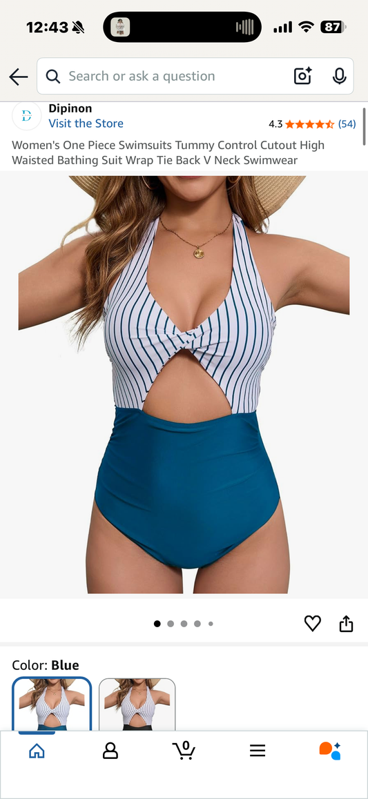 Women's One Piece Swimsuits Tummy Control Cutout High Waisted Bathing Suit Wrap Tie Back V Neck Swimwear (Size 3XL)