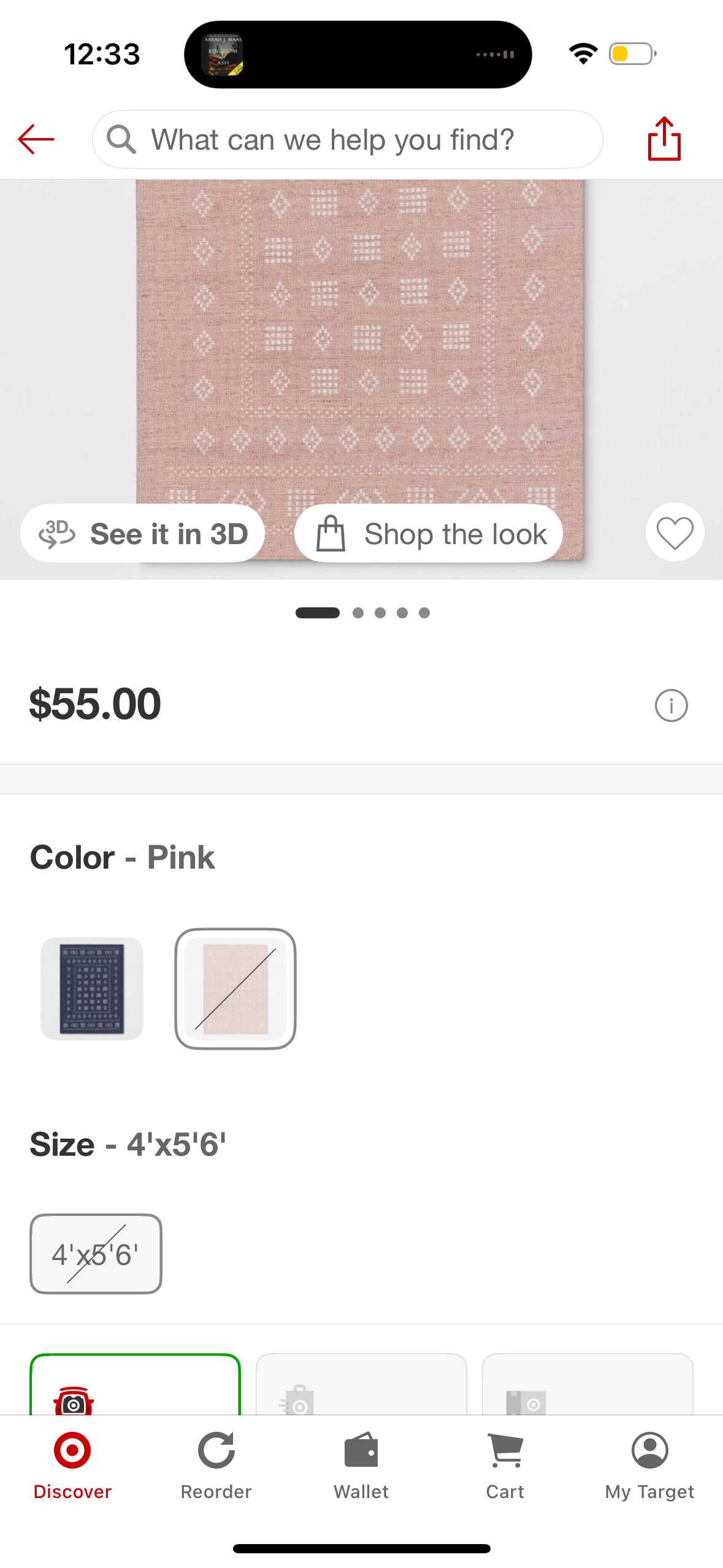 4'x5'6" Vintage Kids' Rug Pink - Pillowfort™: Geometric Pattern, Modern Style, Machine Made, Indoor Use