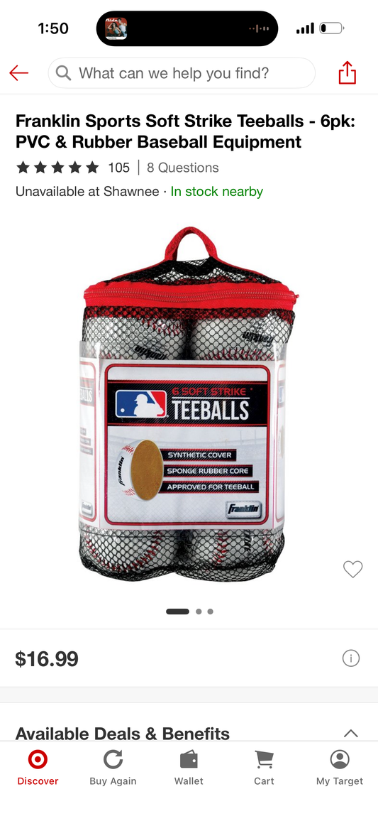 Franklin Sports Soft Strike Teeballs - 6pk: PVC & Rubber Baseball Equipment