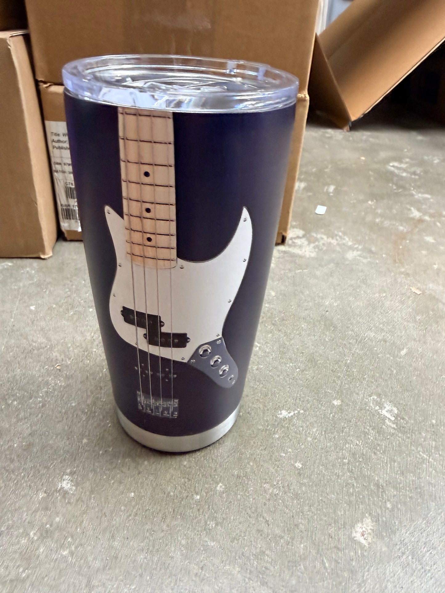 Electric Guitar Guitar Player Music Sound Musician Symbol Stainless Steel Insulated Tumbler (Navy Blue)