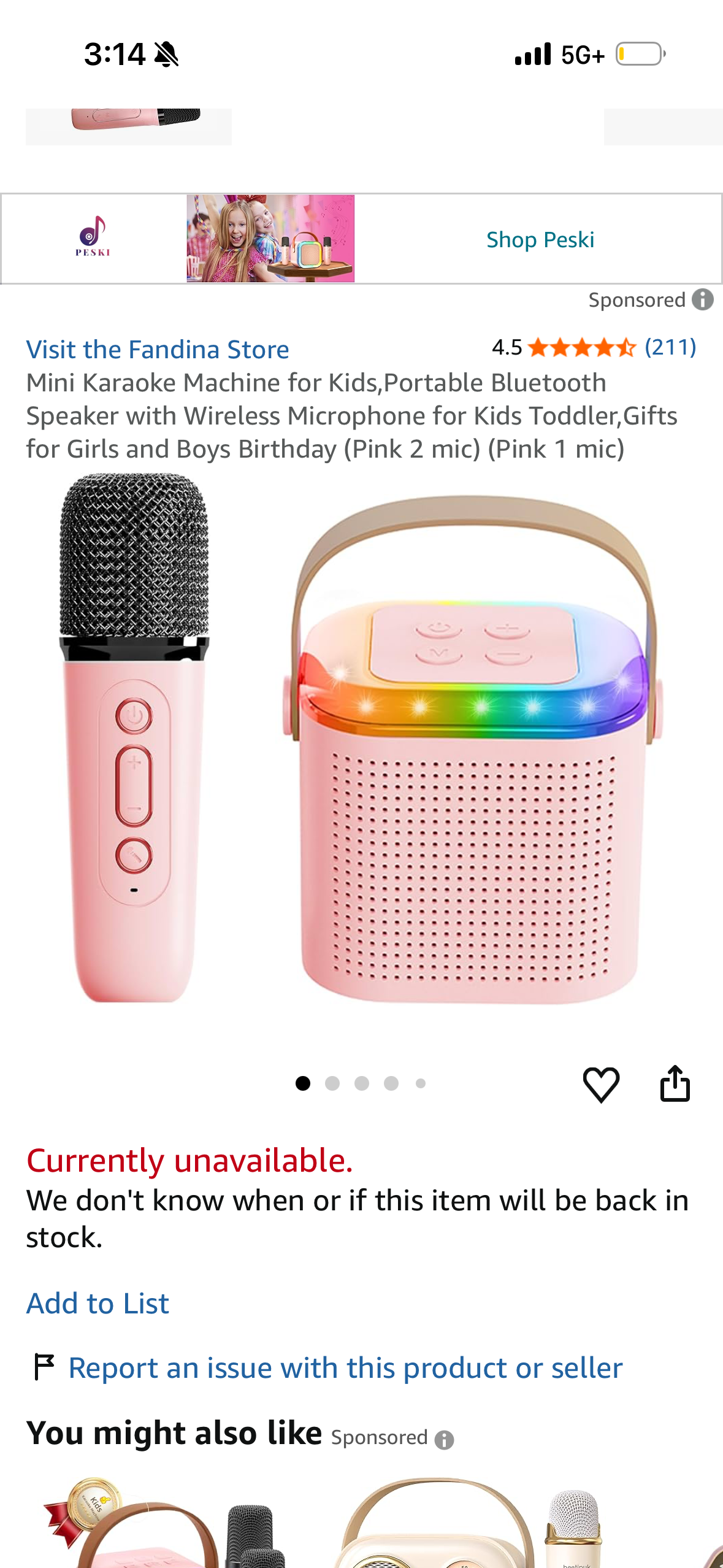 Mini Karaoke Machine for Kids,Portable Bluetooth Speaker with Wireless Microphone for Kids Toddler,Gifts for Girls and Boys Birthday, White