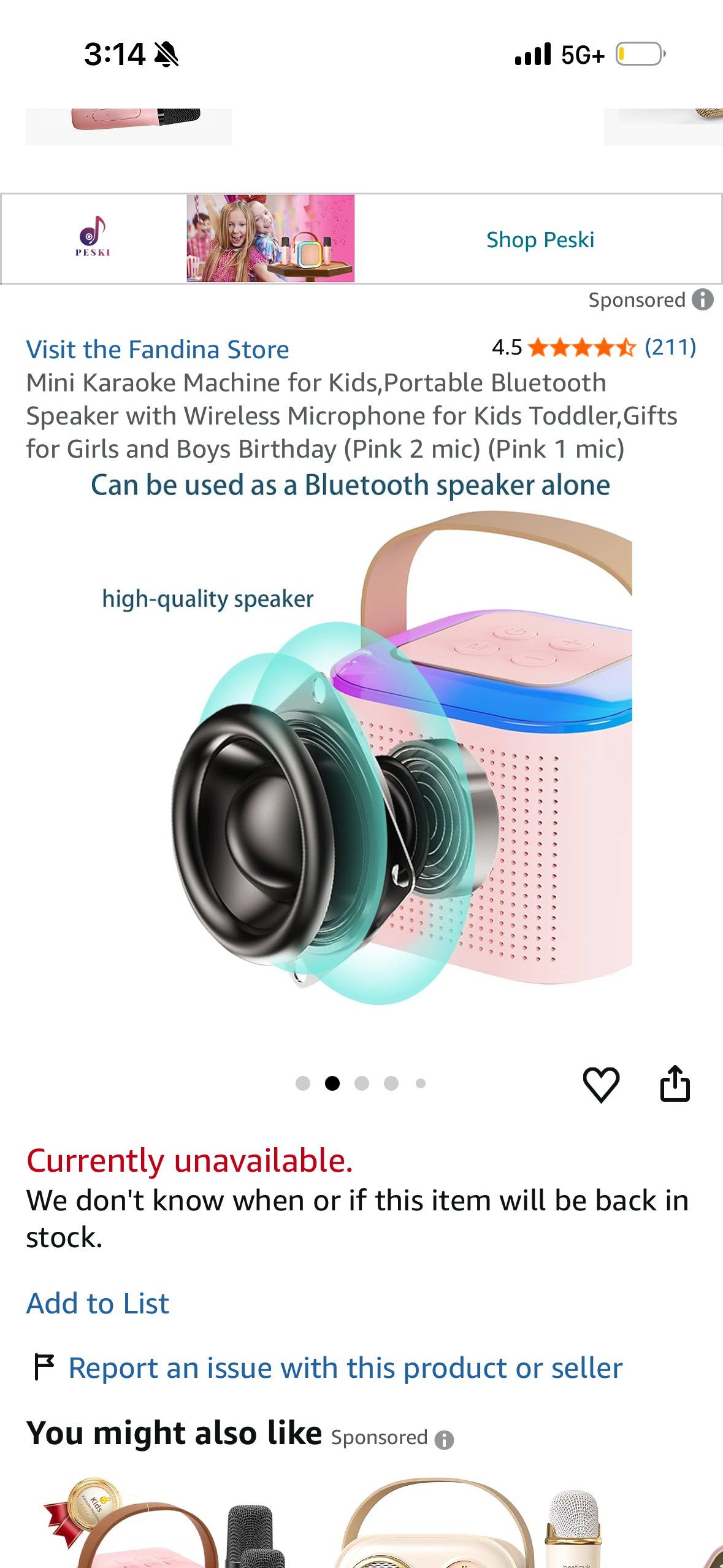 Mini Karaoke Machine for Kids,Portable Bluetooth Speaker with Wireless Microphone for Kids Toddler,Gifts for Girls and Boys Birthday, White