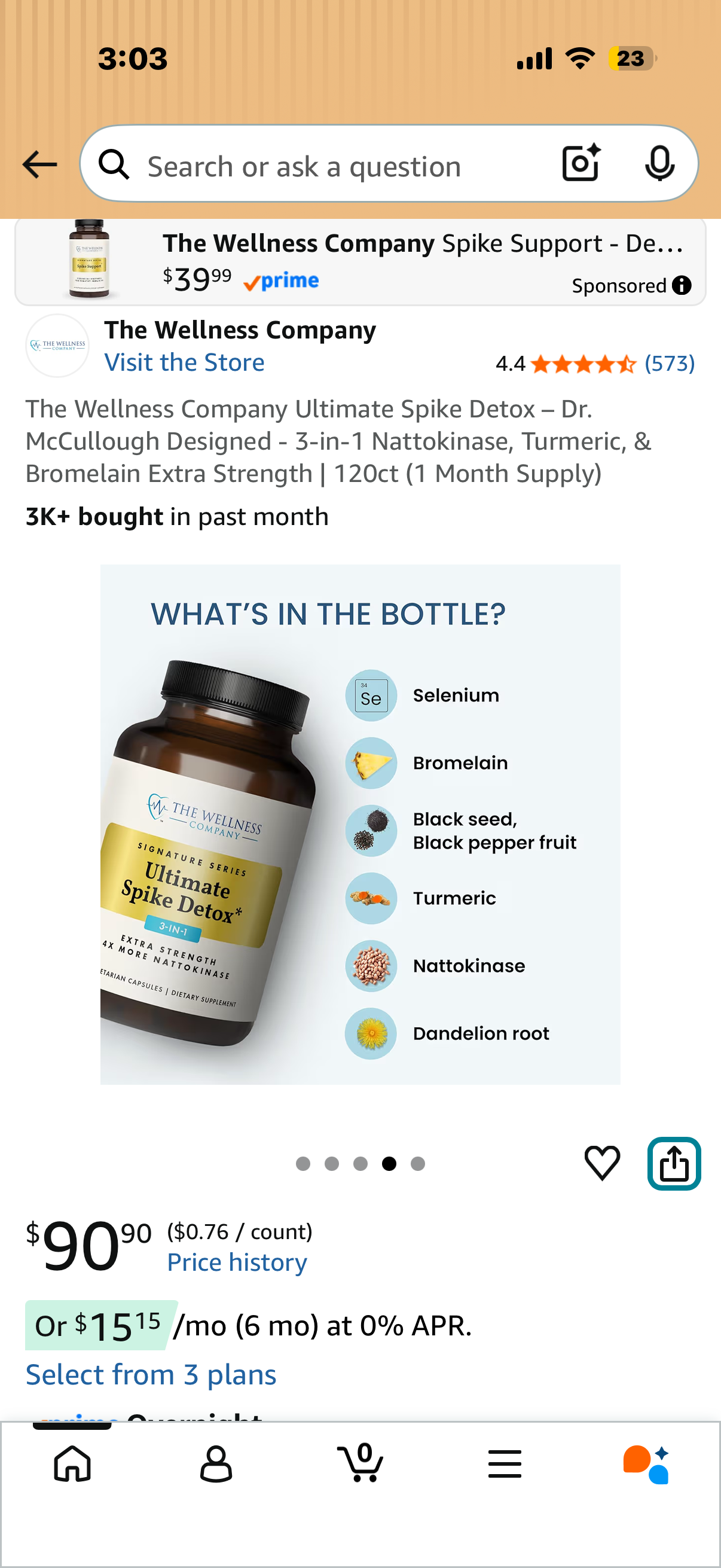 The Wellness Company Ultimate Spike Detox – Dr. McCullough Designed - 3-in-1 Nattokinase, Turmeric, & Bromelain Extra Strength | 120ct (1 Month Supply