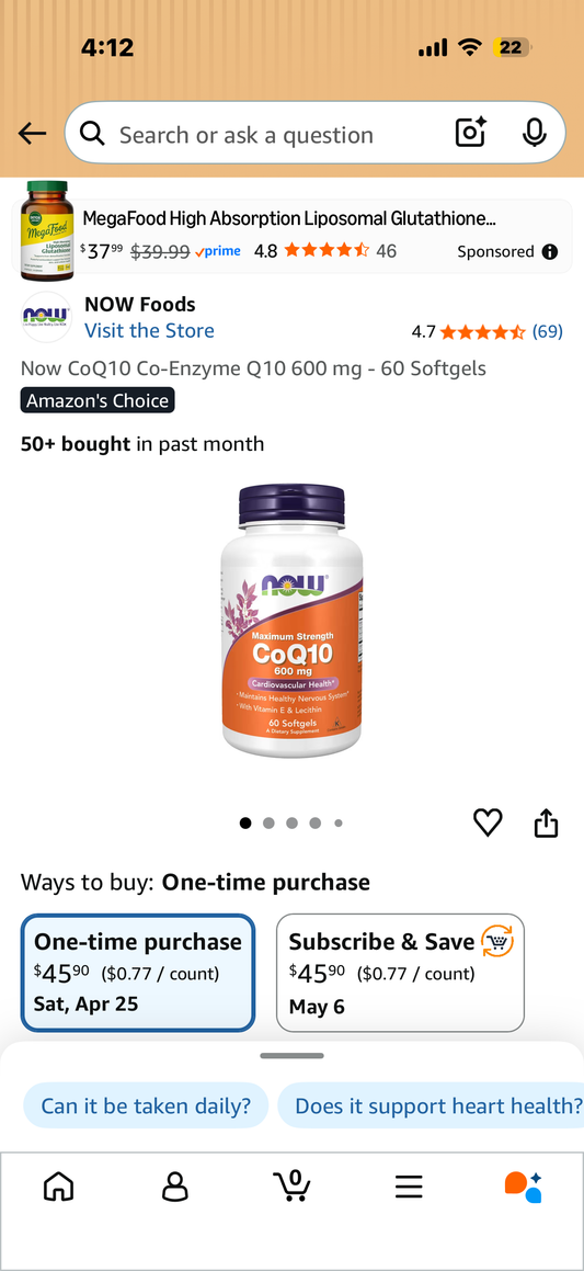 CoQ10 Co-Enzyme Q10 600 mg - 60 Softgels Amazon's