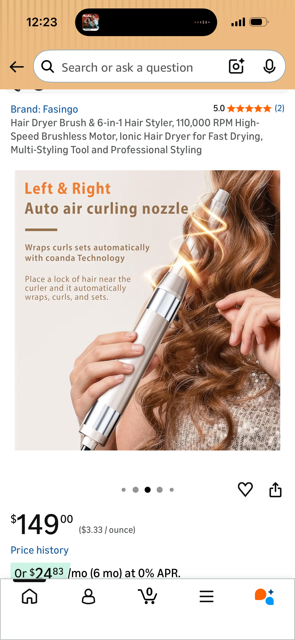 Hair Dryer Brush & 6-in-1 Hair Styler, 110,000 RPM High-Speed Brushless Motor, Ionic Hair Dryer for Fast Drying, Multi-Styling Tool and Professional Styling