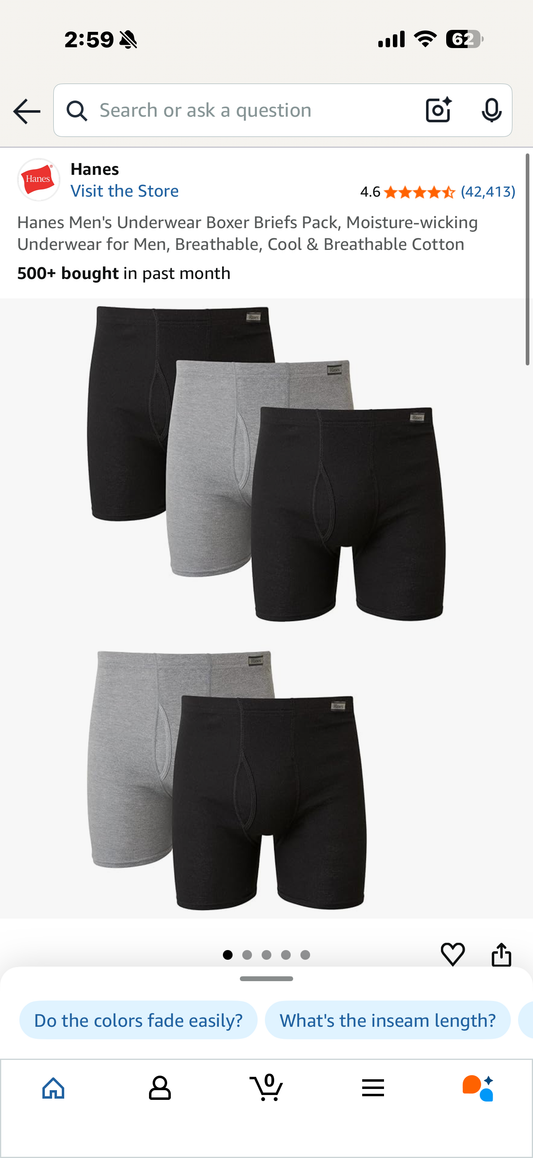 Hanes Men's Underwear Boxer Briefs Pack, Moisture-wicking Underwear for Men, Breathable, Cool & Breathable Cotton (Small)