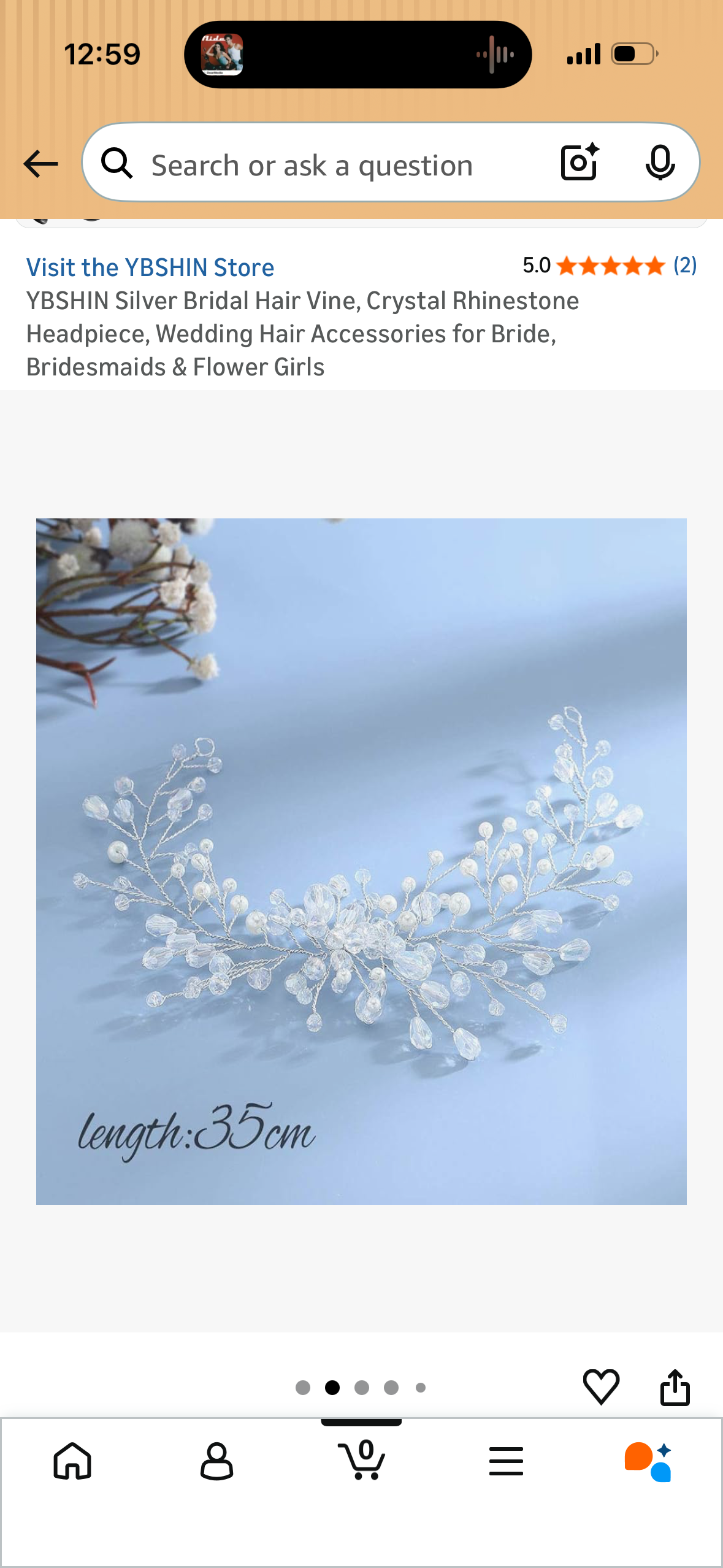YBSHIN Silver Bridal Hair Vine, Crystal Rhinestone Headpiece, Wedding Hair Accessories for Bride, Bridesmaids & Flower Girls