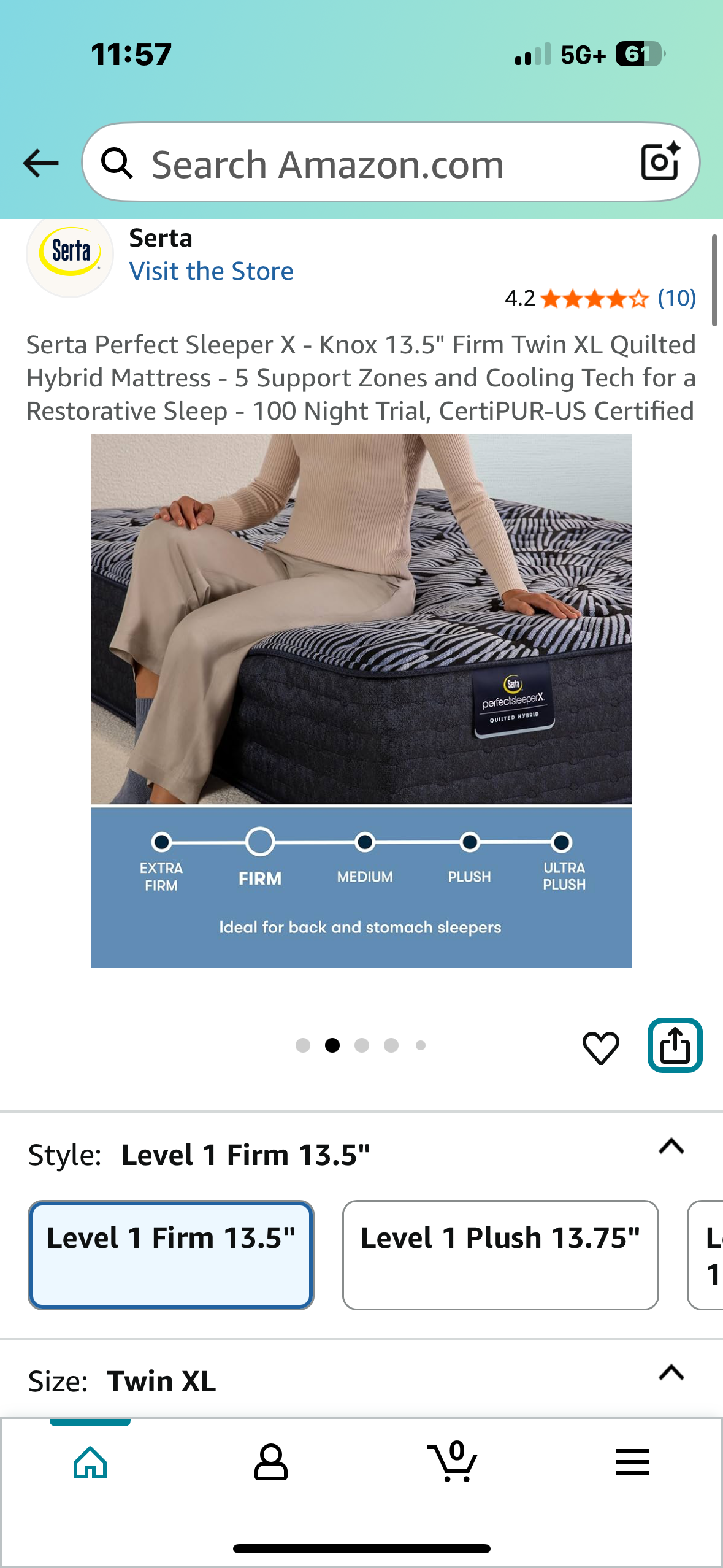 Serta Perfect Sleeper X - Knox 13.5" Firm Twin XL Quilted Hybrid Mattress - 5 Support Zones and Cooling Tech for a Restorative Sleep - 100 Night Trial, CertiPUR-US Certified (B1068)