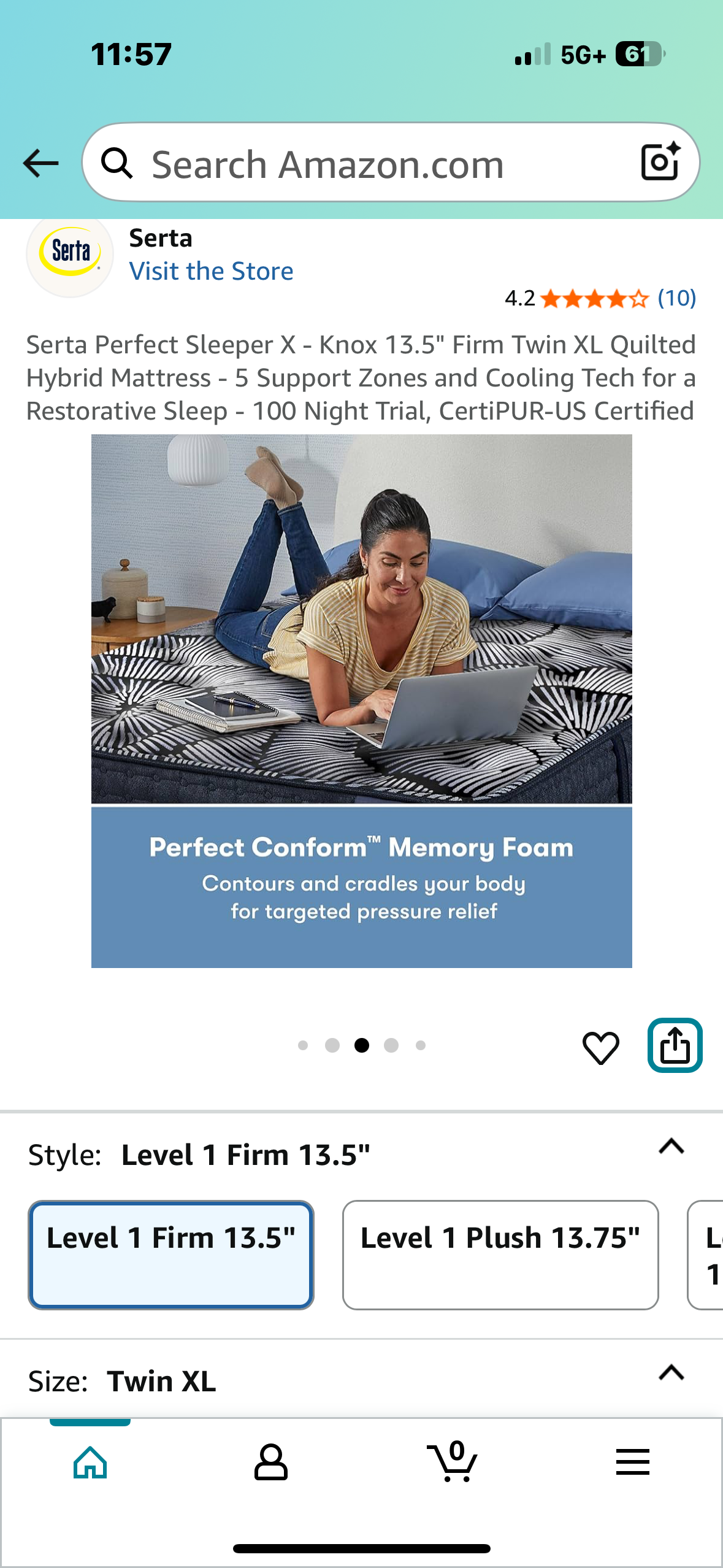 Serta Perfect Sleeper X - Knox 13.5" Firm Twin XL Quilted Hybrid Mattress - 5 Support Zones and Cooling Tech for a Restorative Sleep - 100 Night Trial, CertiPUR-US Certified (B1068)