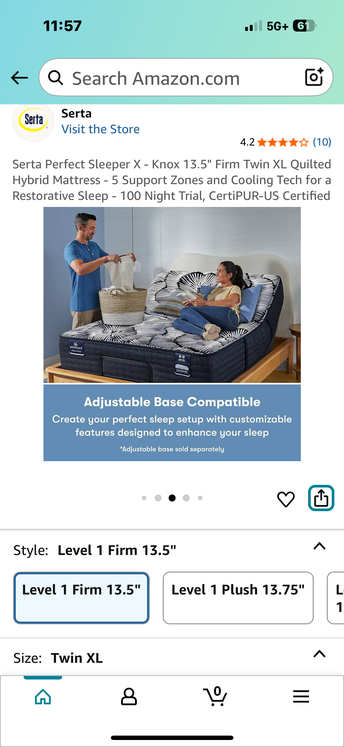 Serta Perfect Sleeper X - Knox 13.5" Firm Twin XL Quilted Hybrid Mattress - 5 Support Zones and Cooling Tech for a Restorative Sleep - 100 Night Trial, CertiPUR-US Certified (B1068)