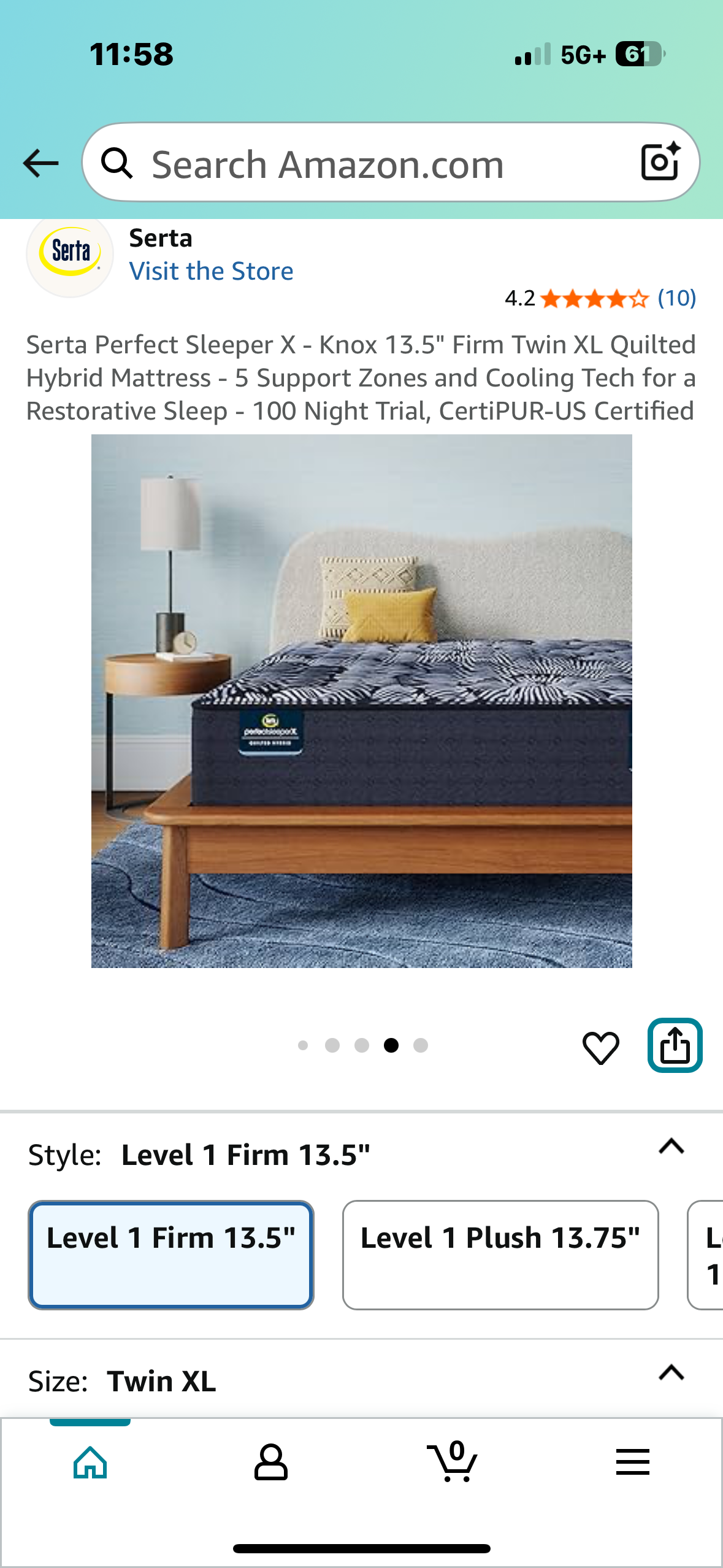 Serta Perfect Sleeper X - Knox 13.5" Firm Twin XL Quilted Hybrid Mattress - 5 Support Zones and Cooling Tech for a Restorative Sleep - 100 Night Trial, CertiPUR-US Certified (B1068)