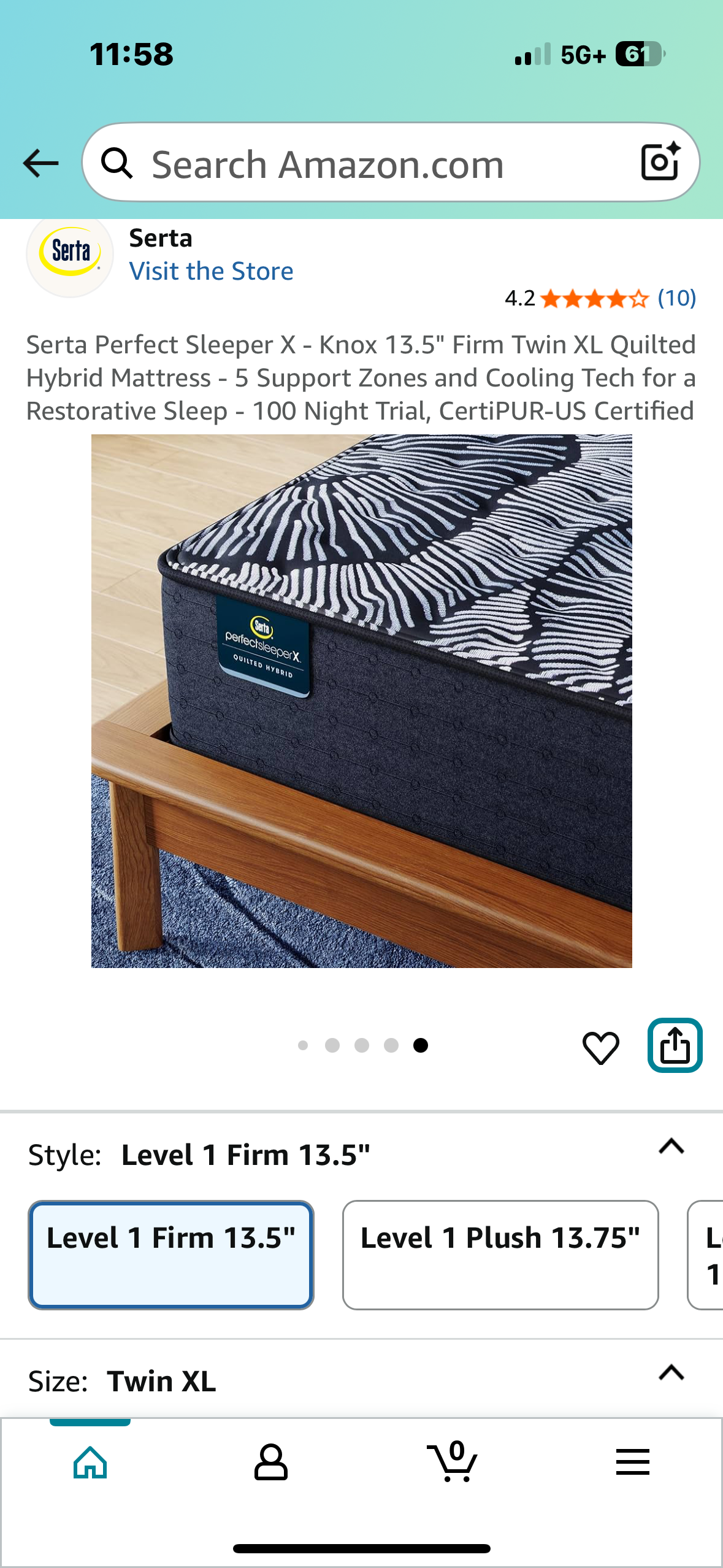 Serta Perfect Sleeper X - Knox 13.5" Firm Twin XL Quilted Hybrid Mattress - 5 Support Zones and Cooling Tech for a Restorative Sleep - 100 Night Trial, CertiPUR-US Certified (B1068)