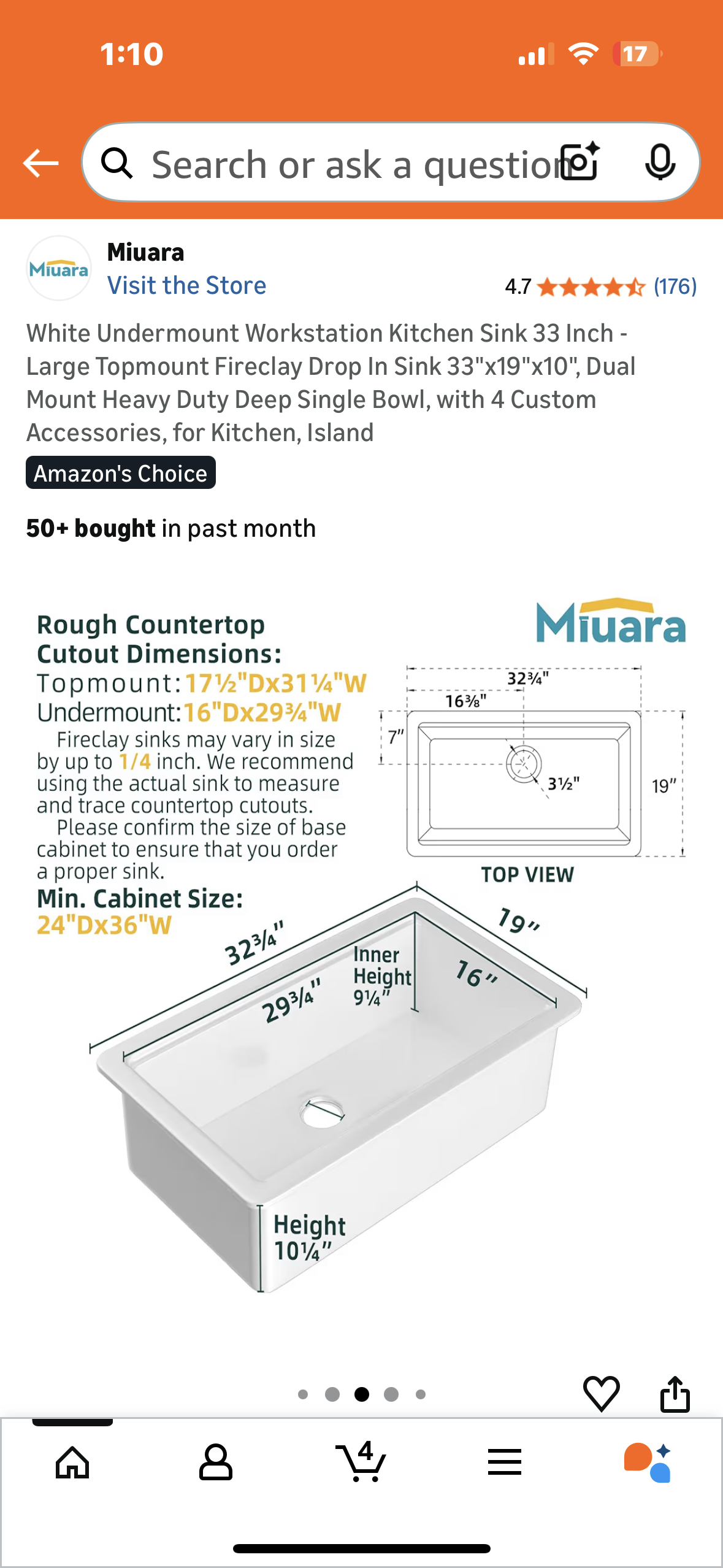 White Undermount Workstation Kitchen Sink 33 Inch - Large Topmount Fireclay Drop In Sink 33"x19"x10", Dual Mount Heavy Duty Deep Single Bowl, with Custom Accessories (B1160)