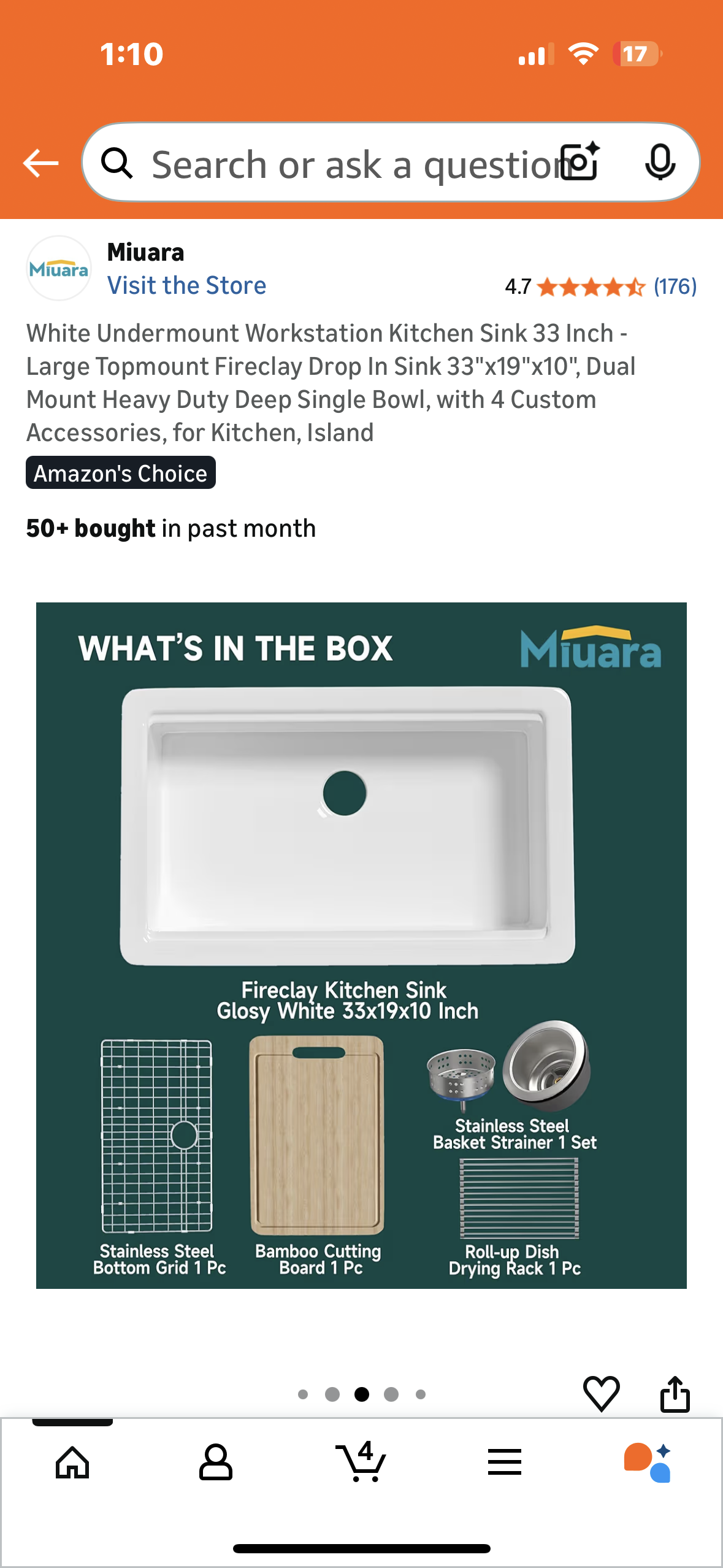White Undermount Workstation Kitchen Sink 33 Inch - Large Topmount Fireclay Drop In Sink 33"x19"x10", Dual Mount Heavy Duty Deep Single Bowl, with Custom Accessories (B1160)