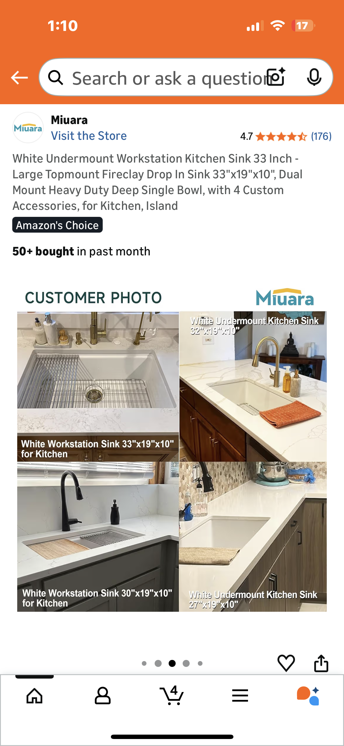 White Undermount Workstation Kitchen Sink 33 Inch - Large Topmount Fireclay Drop In Sink 33"x19"x10", Dual Mount Heavy Duty Deep Single Bowl, with Custom Accessories (B1160)