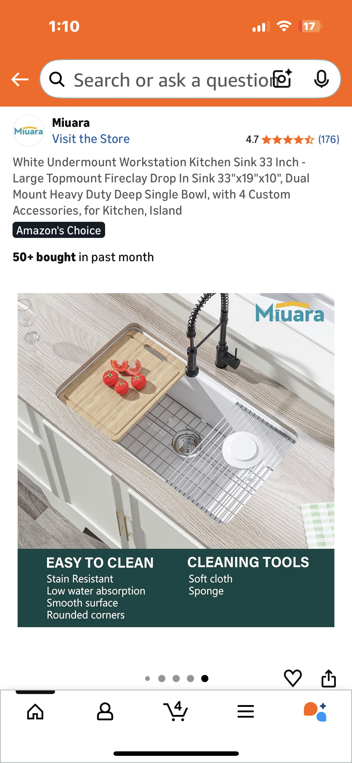 White Undermount Workstation Kitchen Sink 33 Inch - Large Topmount Fireclay Drop In Sink 33"x19"x10", Dual Mount Heavy Duty Deep Single Bowl, with Custom Accessories (B1160)