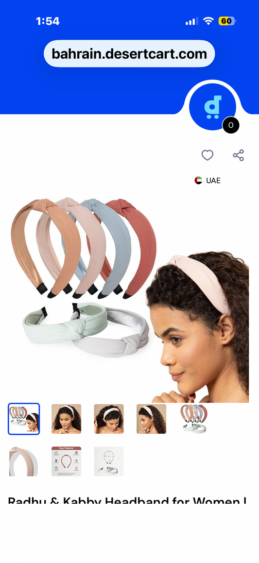 Radhu & Kabby Headband for Women | Plain Turban Headbands | Fashion Cross Knot Hair Bands | Anti Hair Fall | Daily Fashion | Pack Of 6 | smooth and comfortable | Multi Color