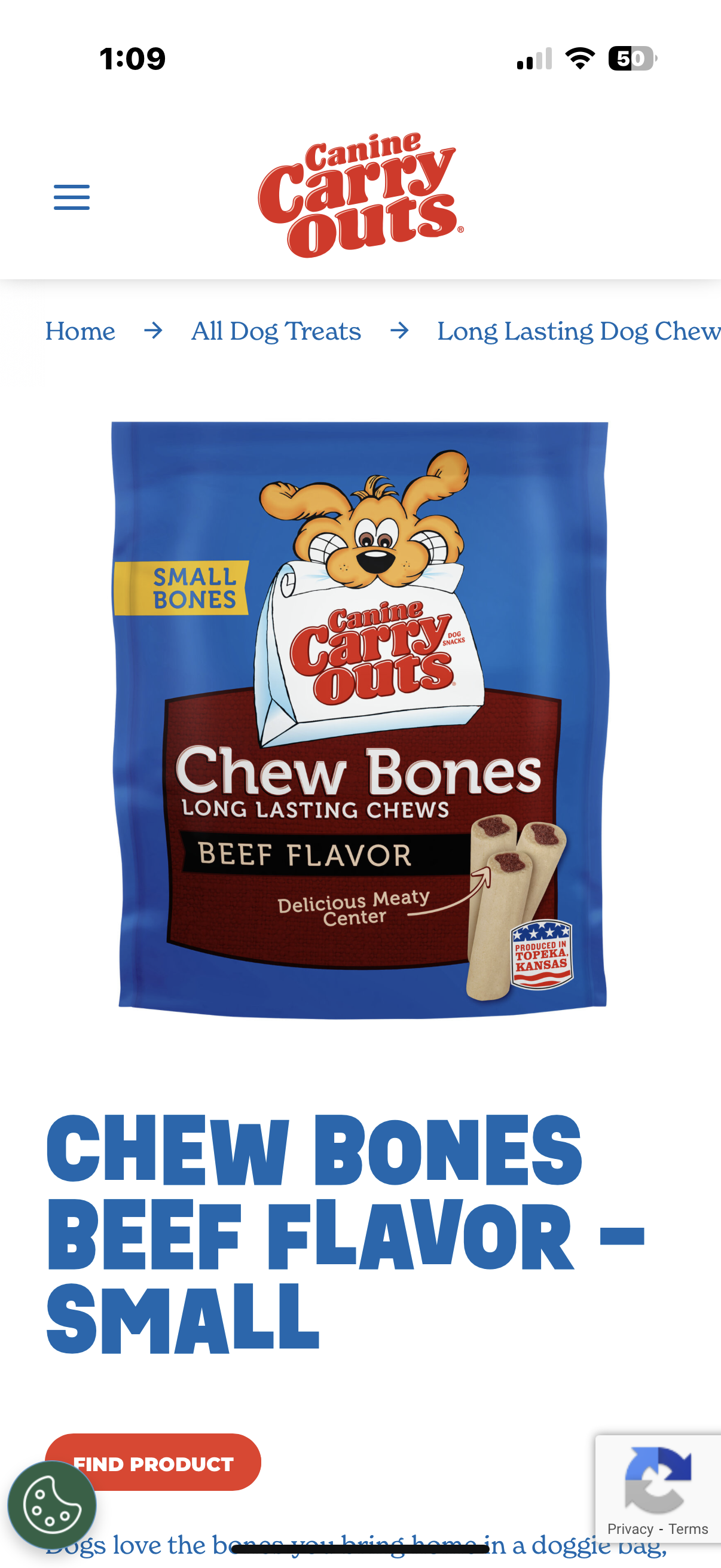 3 packages Canine Carry Outs Chew Bones Beef Flavor Dog Snacks, 2.8 oz