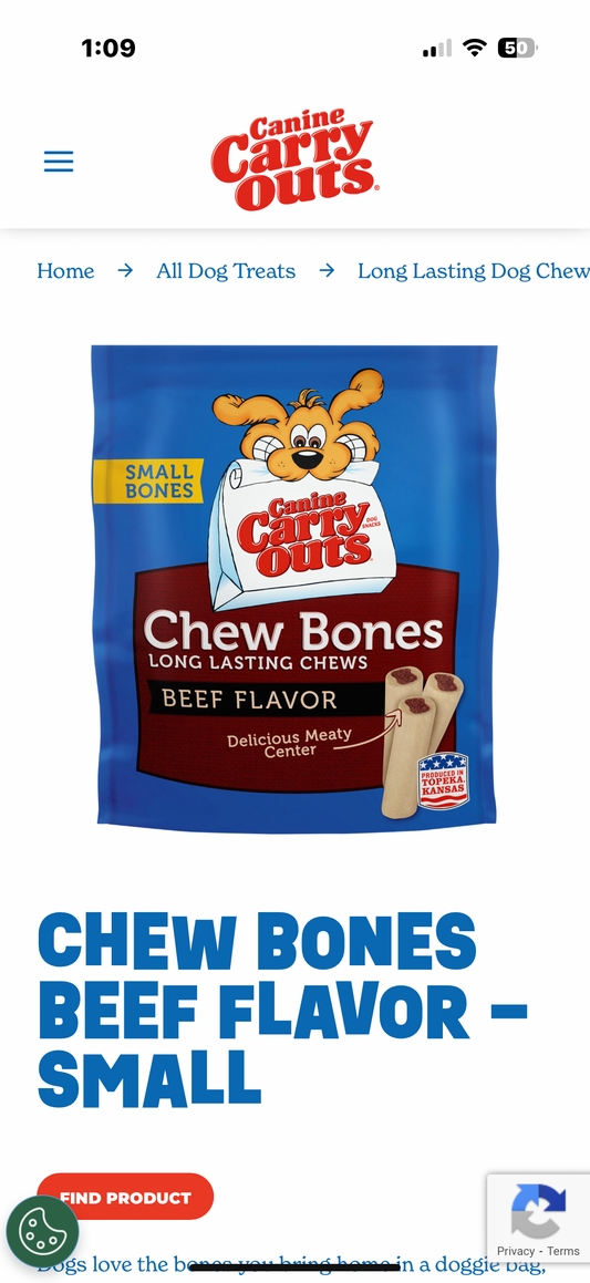 3 packages Canine Carry Outs Chew Bones Beef Flavor Dog Snacks, 2.8 oz