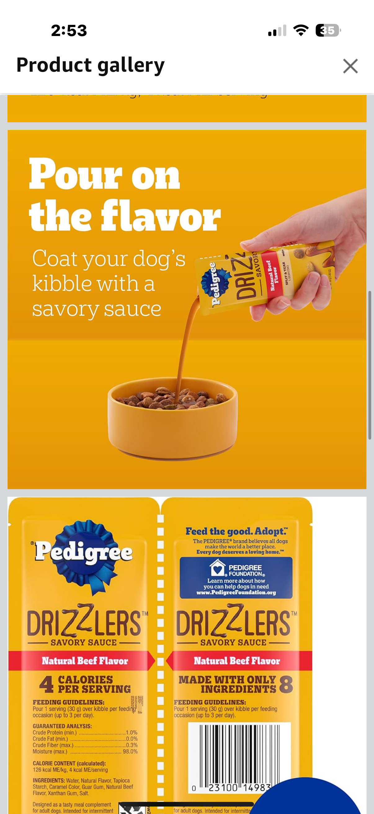 5 packages Pedigree Drizzlers Wet Dog Savory Sauce Natural Beef Flavor